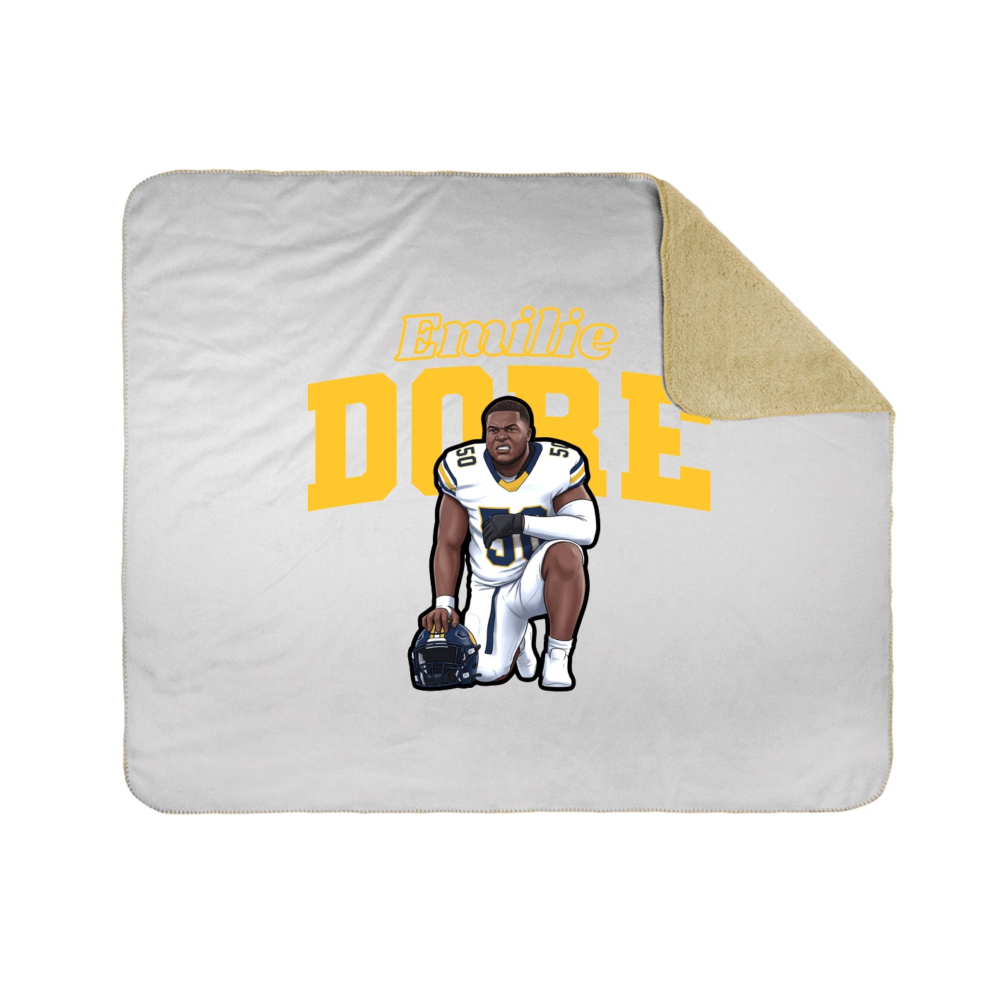 Throw Blanket — Name Arch in White