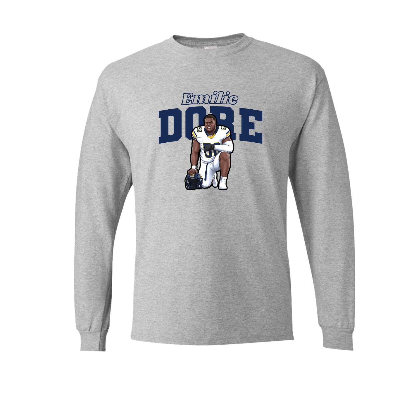 Long Sleeve Tee — Name Arch in Grey