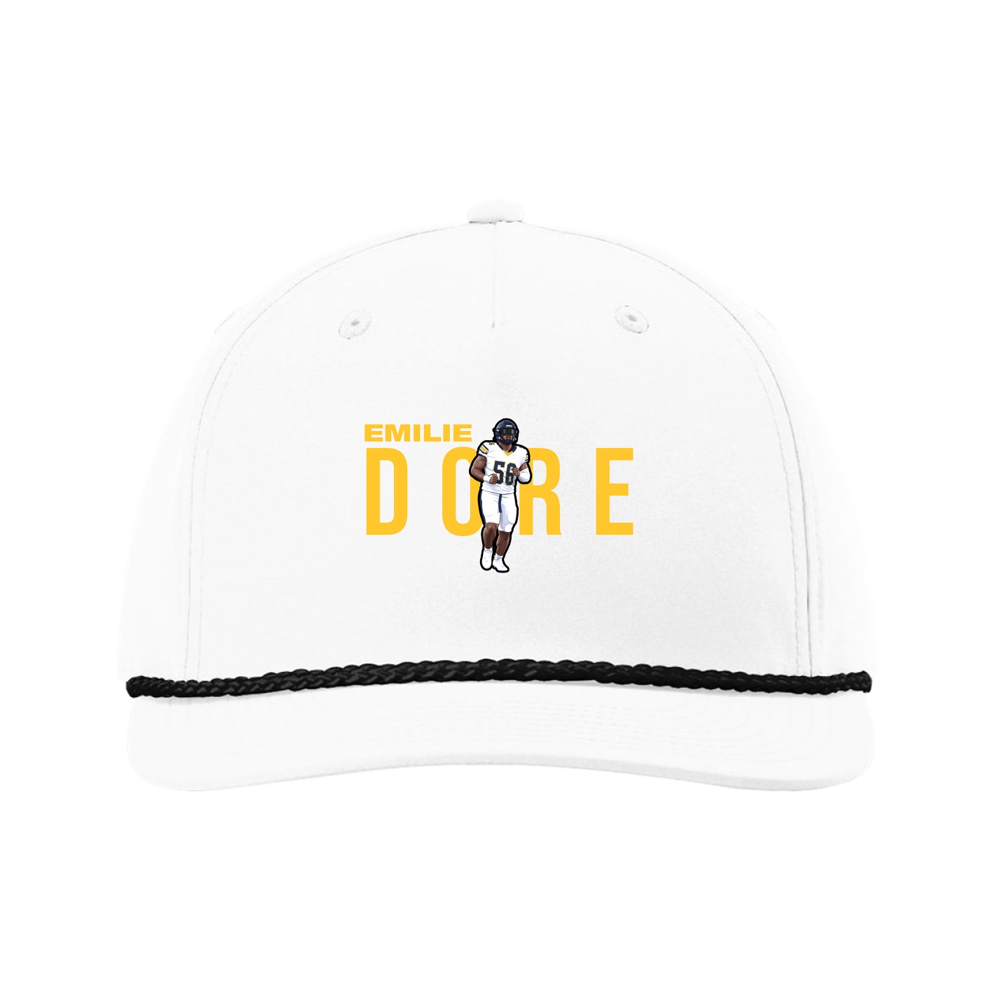 Five-Panel Classic Rope Cap — Player Name in White