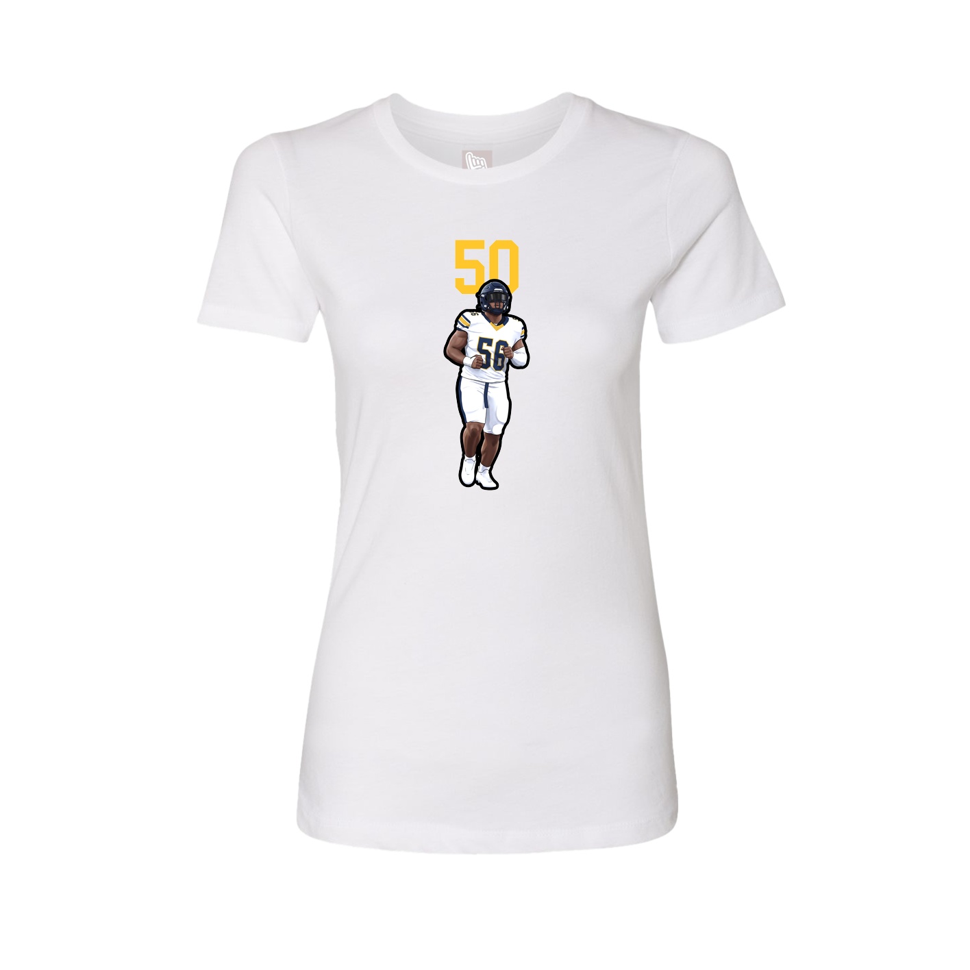 Fitted Women's Tee — Number Top in White
