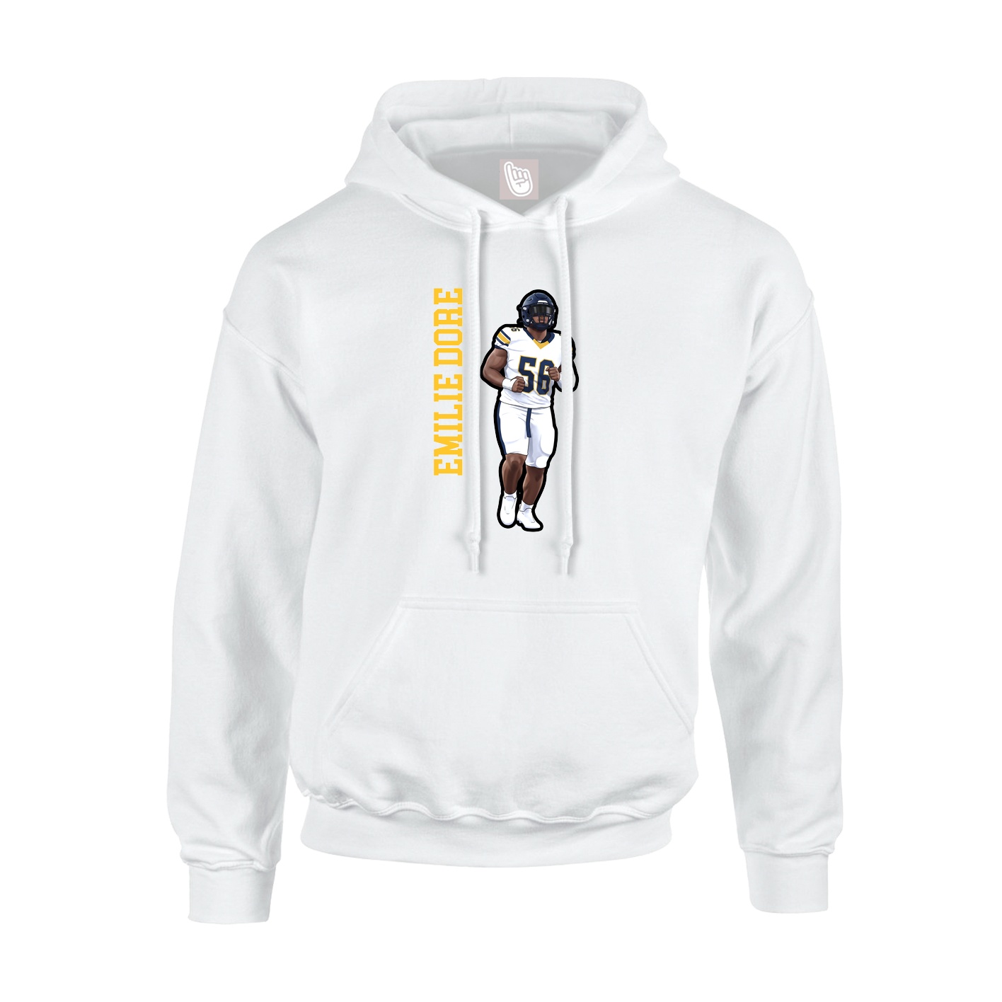 Youth Hoodie — Name Vertical in White