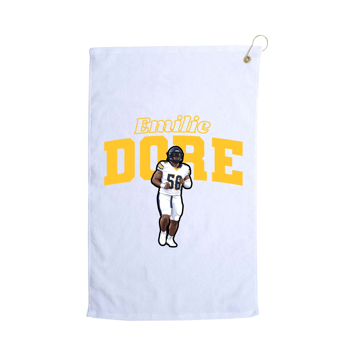 Golf Towel — Name Arch in White