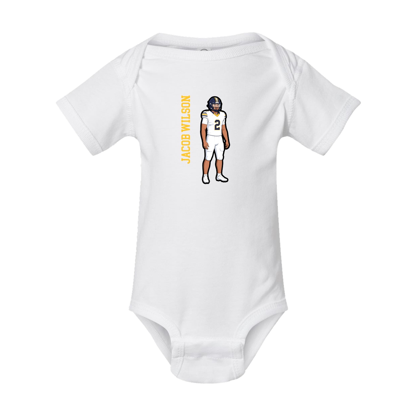 Baby Onesie — Name Vertical in White