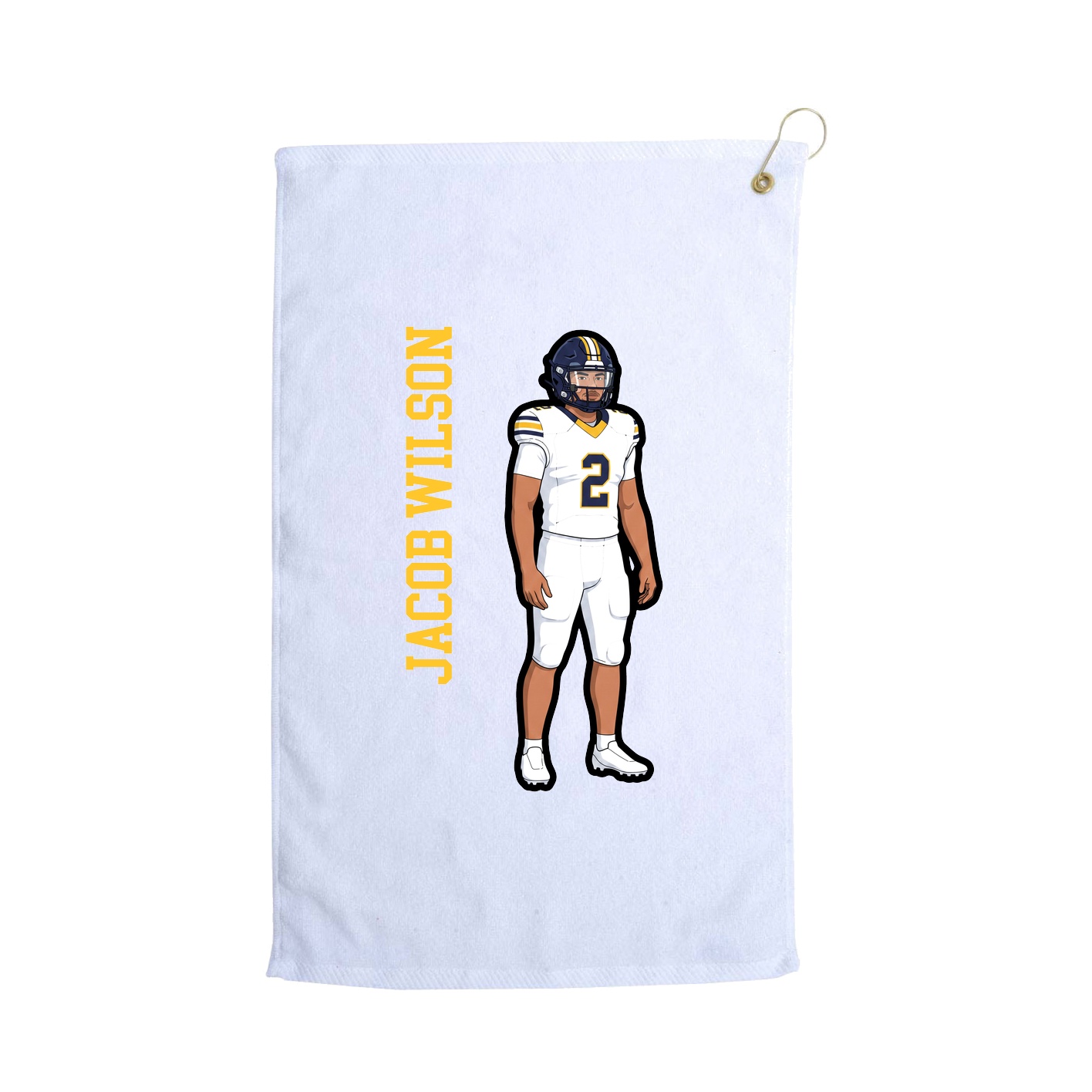 Golf Towel — Name Vertical in White