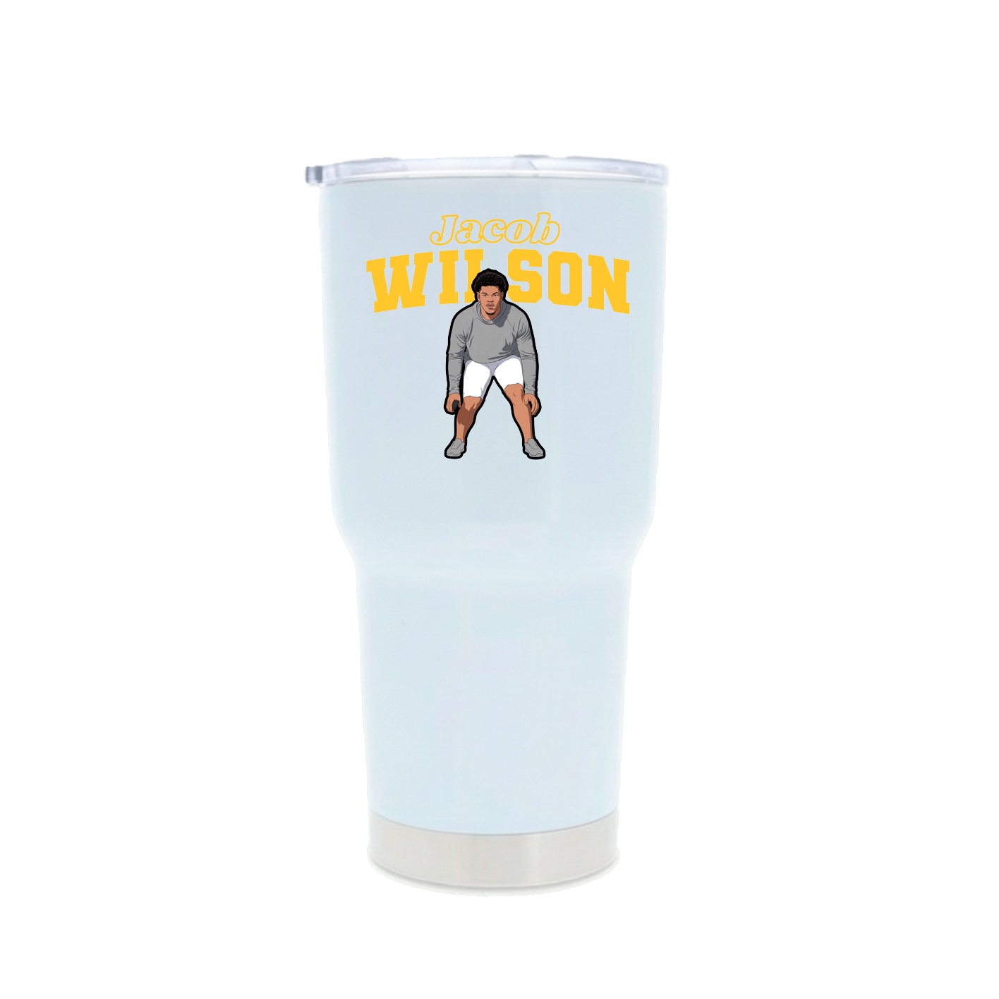 30oz Stainless Steel Tumbler — Name Arch in White