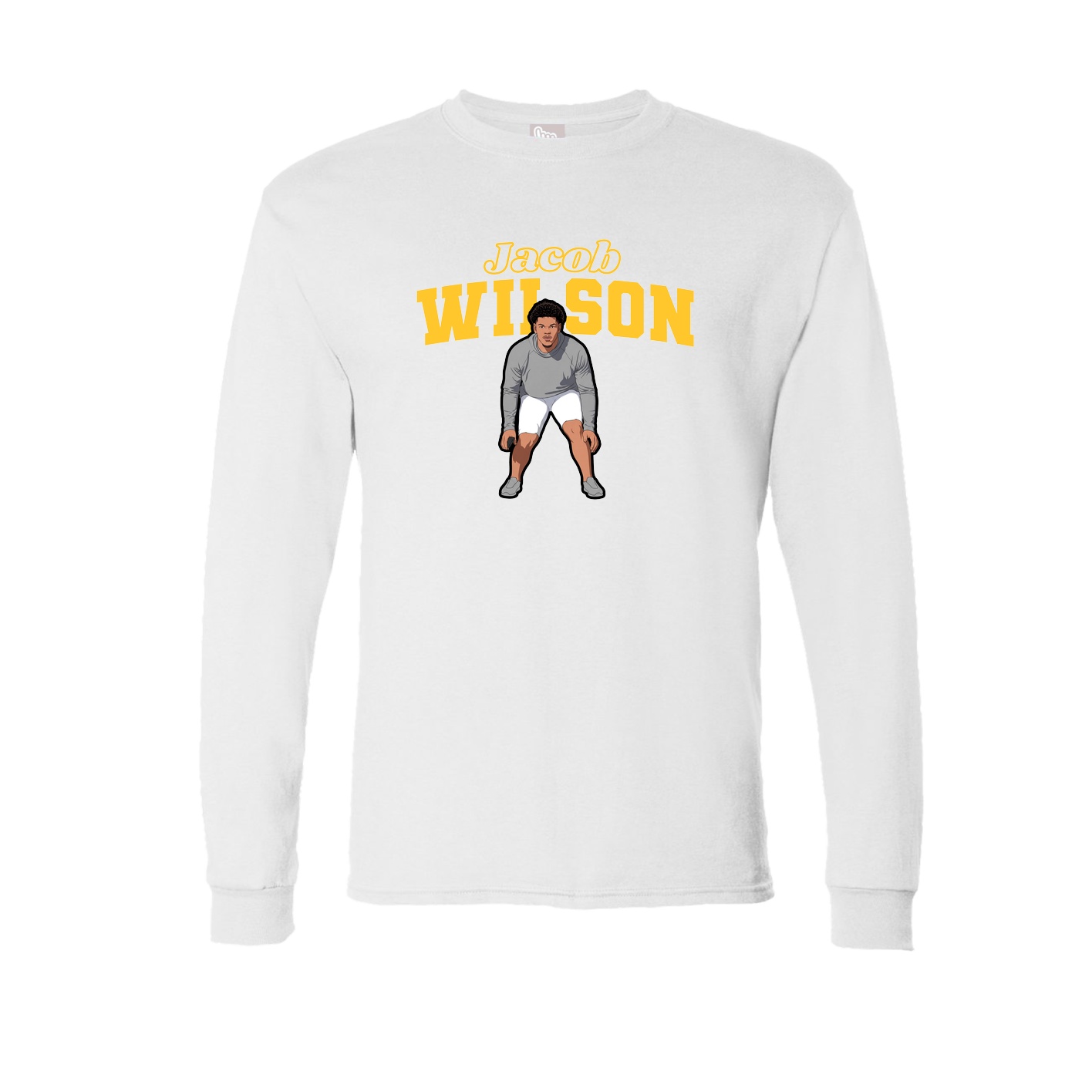 Long Sleeve Tee — Name Arch in White