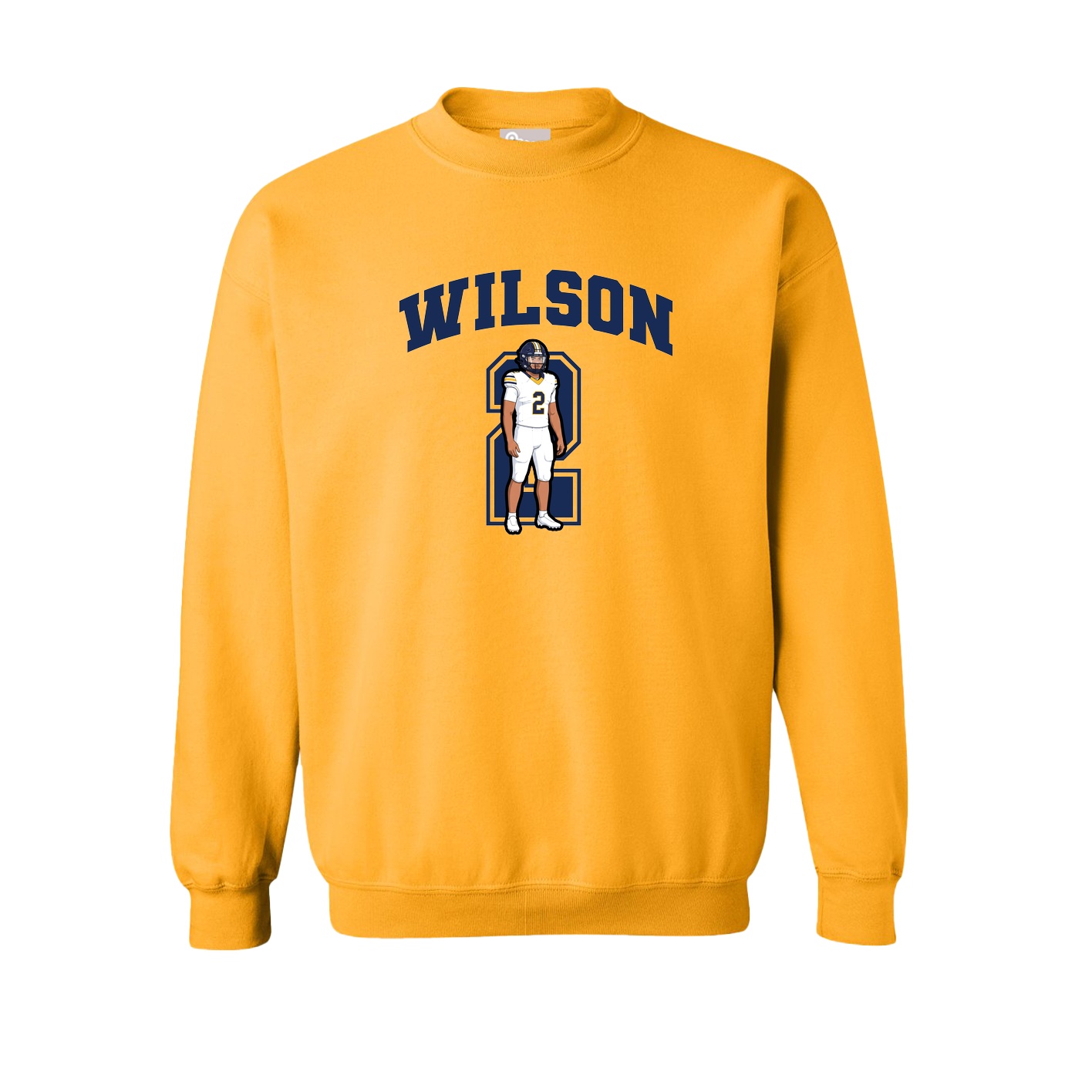 Fleece Crew — Number in Gold