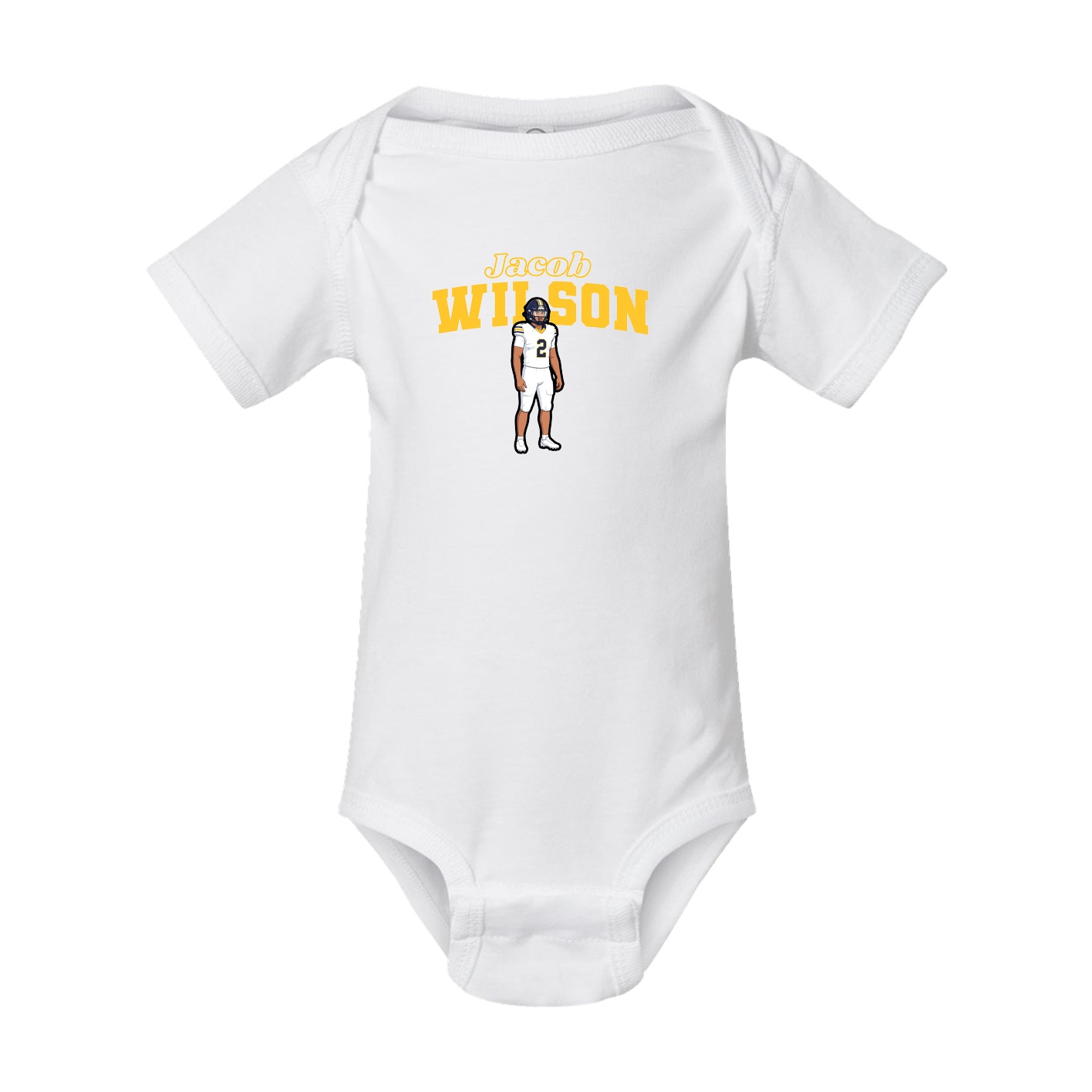 Baby Onesie — Name Arch in White