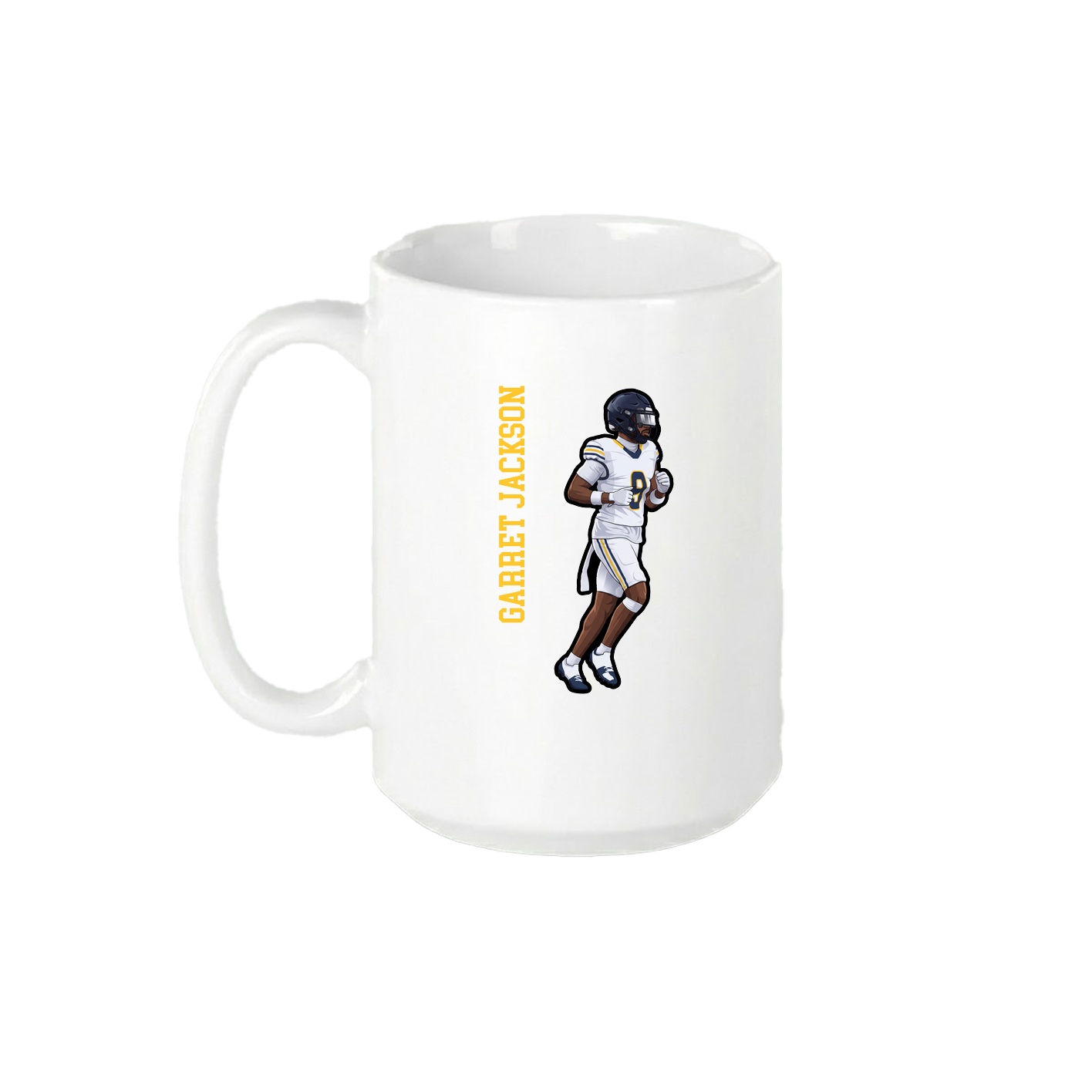 15oz Coffee Mug — Name Vertical in White