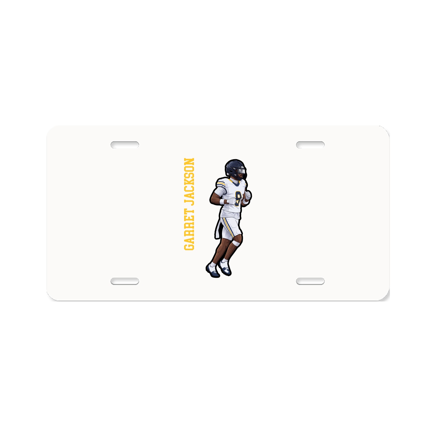 License Plate — Name Vertical in Classic
