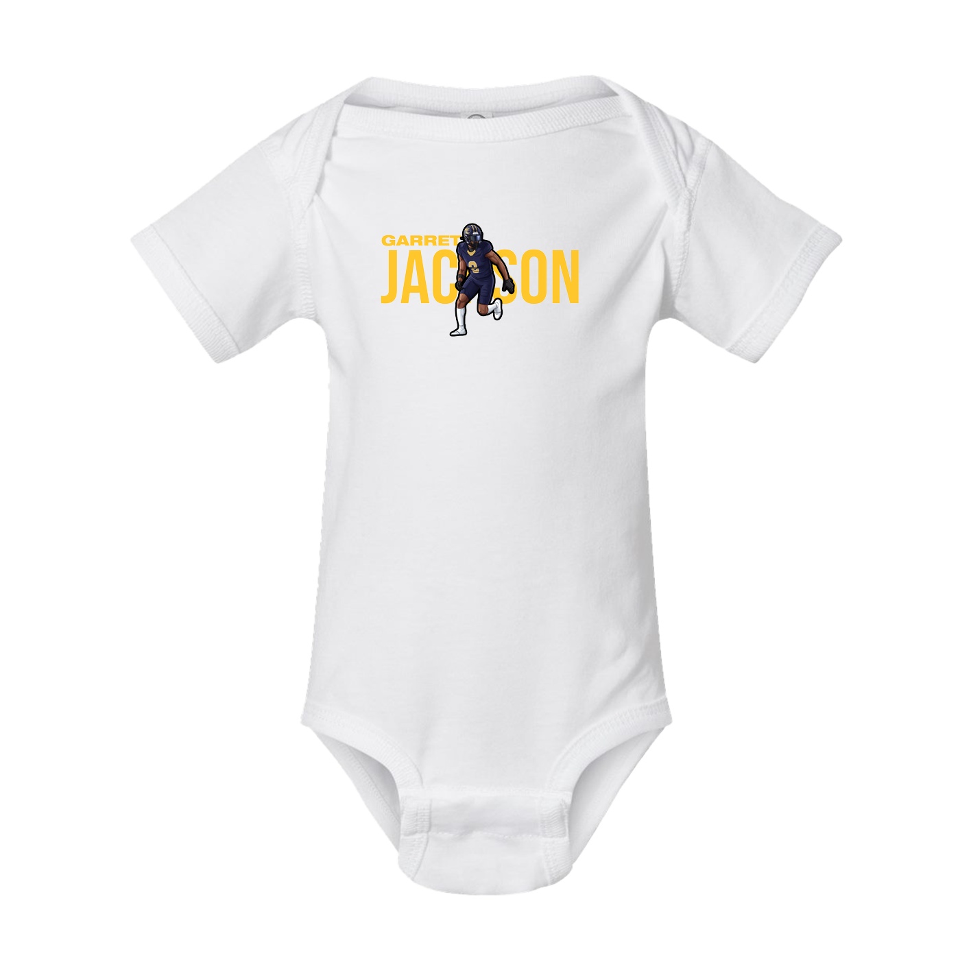 Baby Onesie — Player Name in White