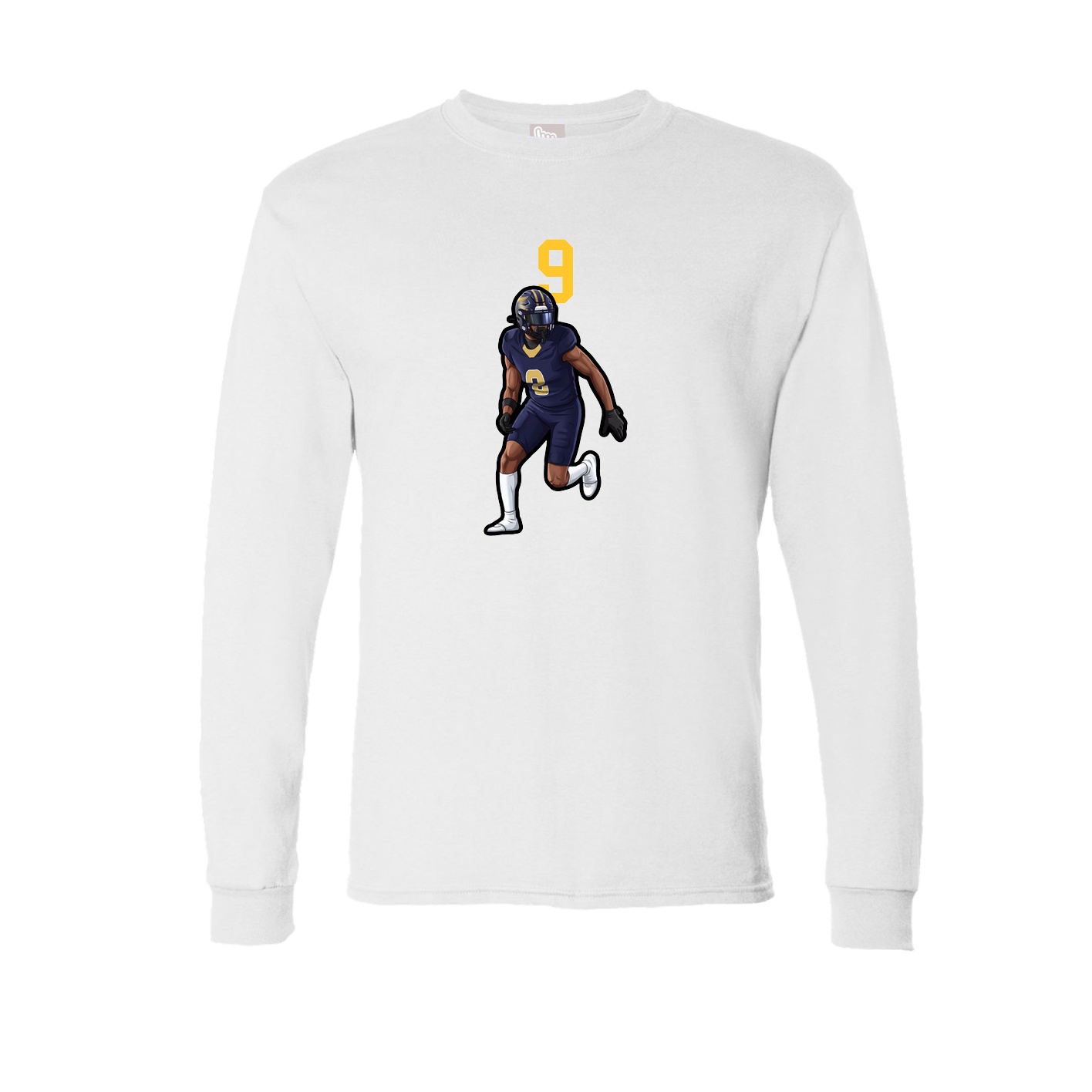 Long Sleeve Tee — Number Top in White