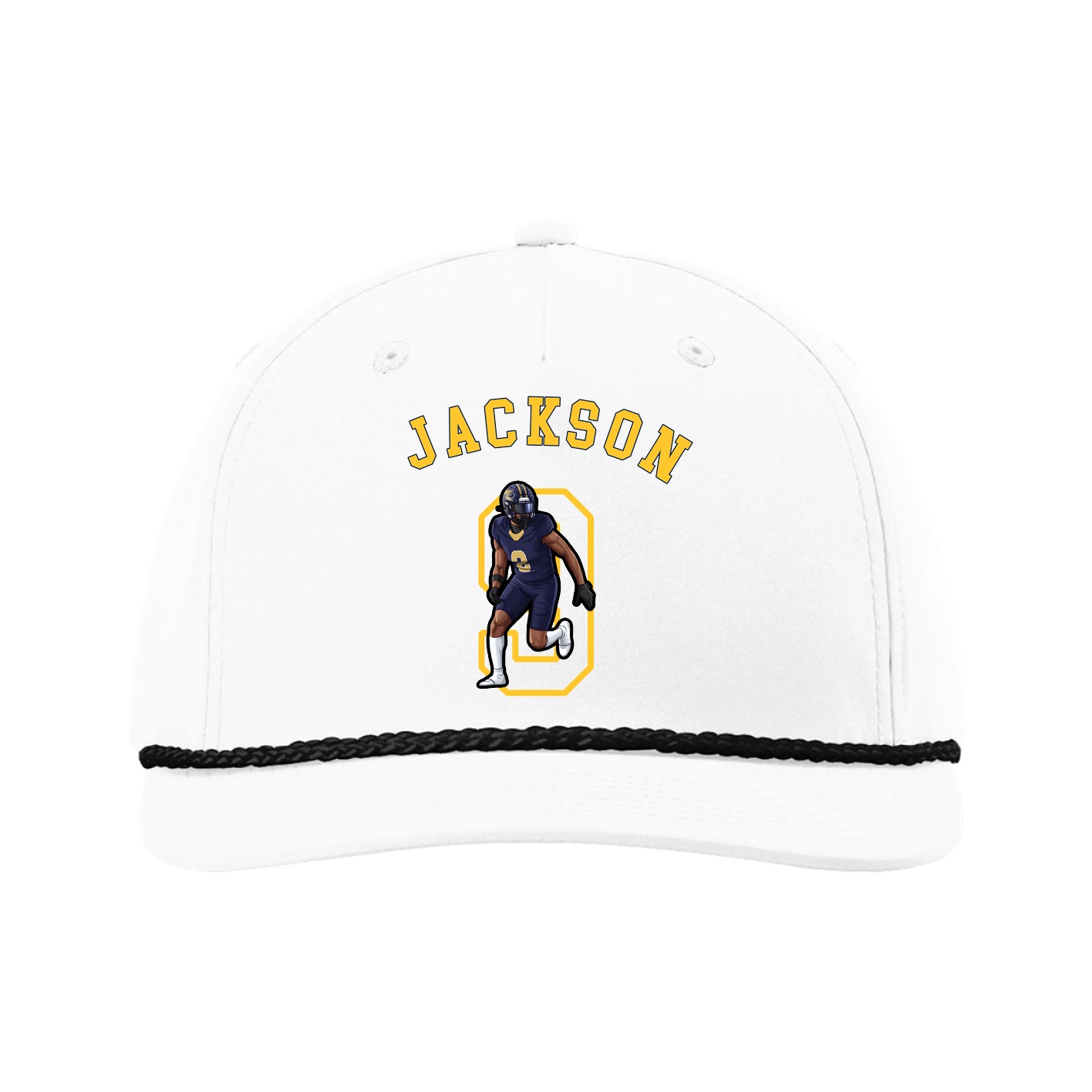 Five-Panel Classic Rope Cap — Shirsey Arch in White