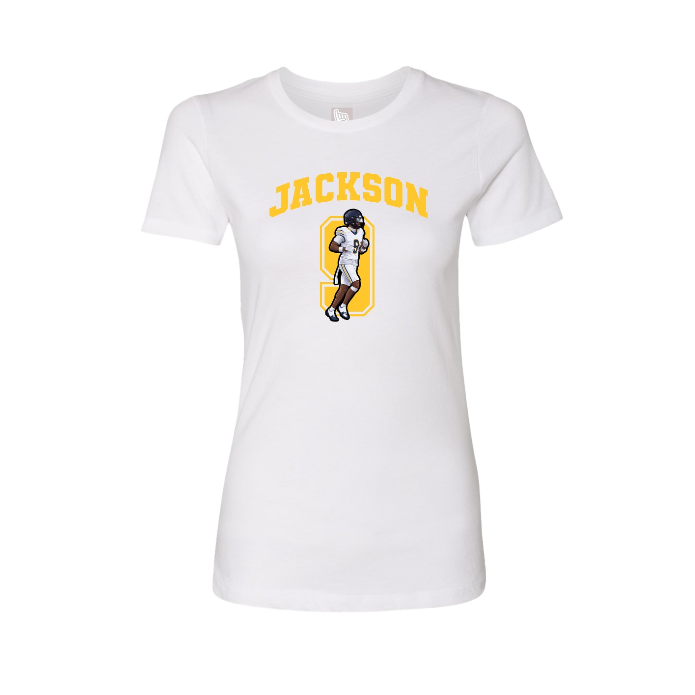 Fitted Women's Tee — Number in White