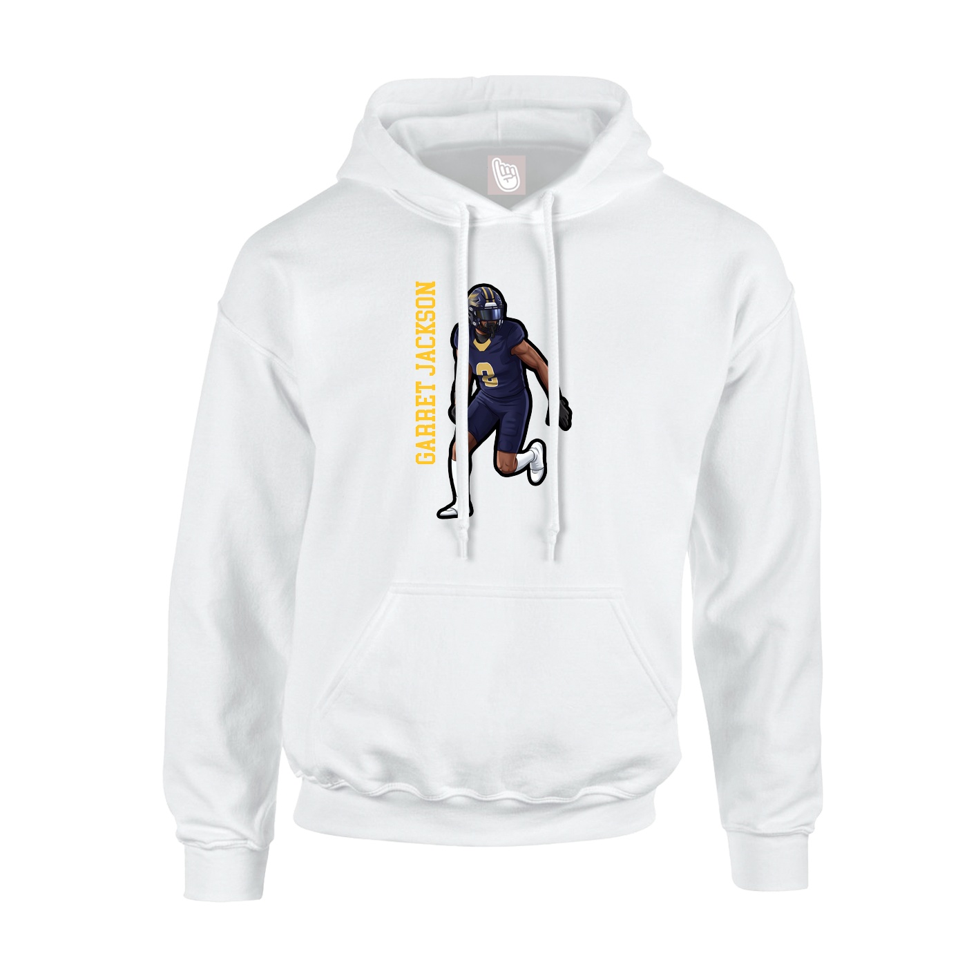 Youth Hoodie — Name Vertical in White