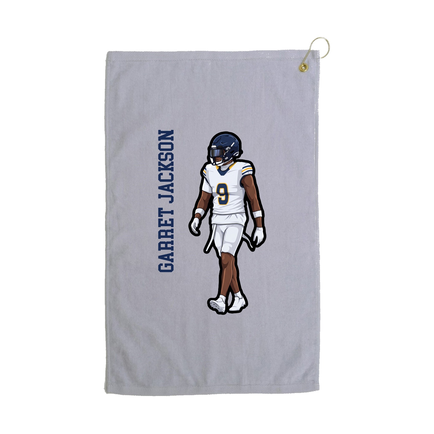 Golf Towel — Name Vertical in Grey