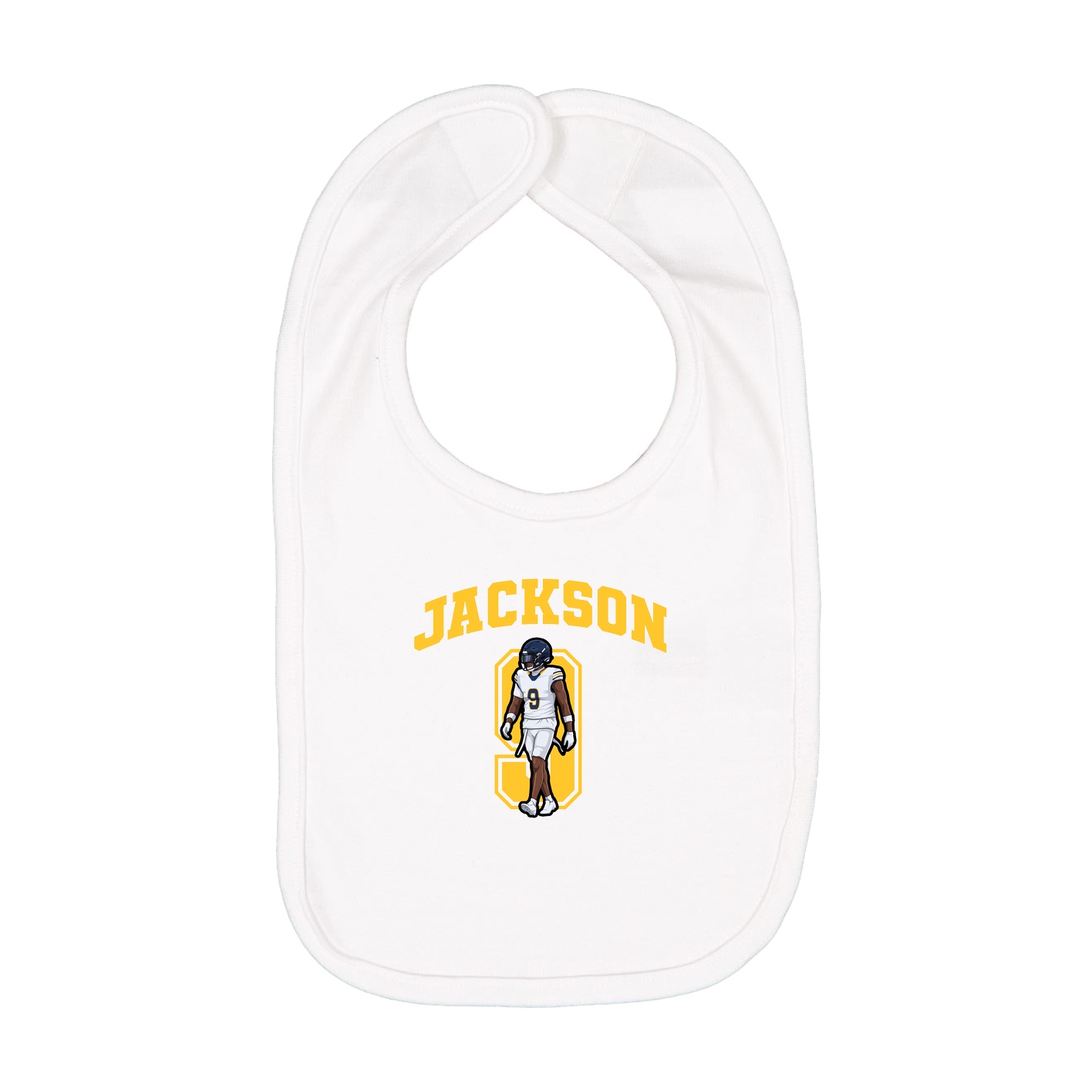Infant Bib — Number in White