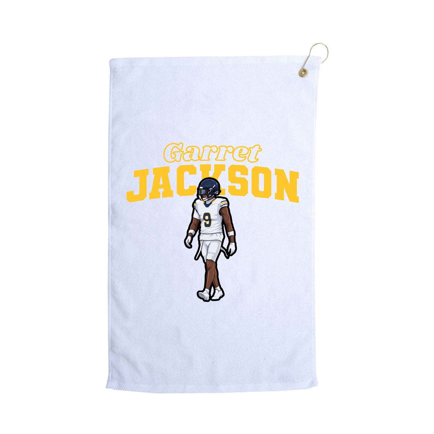 Golf Towel — Name Arch in White