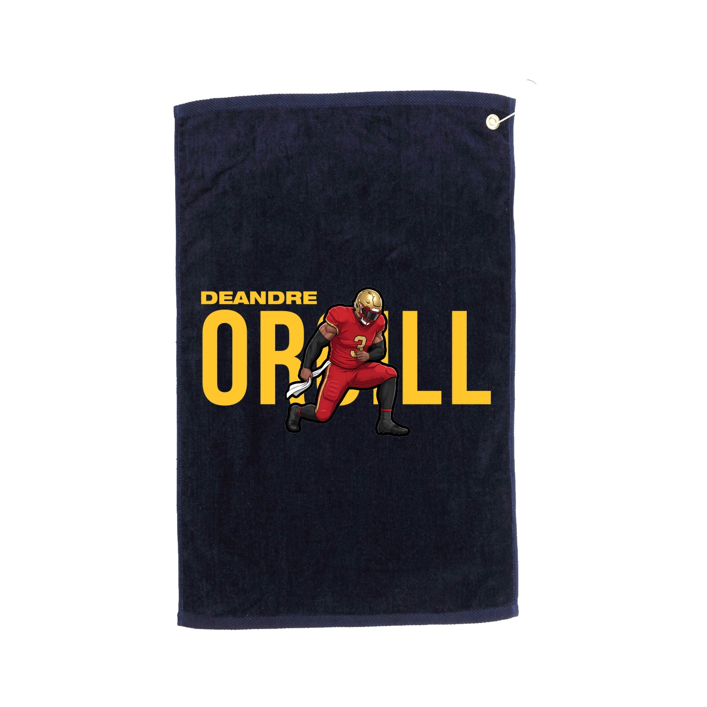 Golf Towel — Player Name in Navy