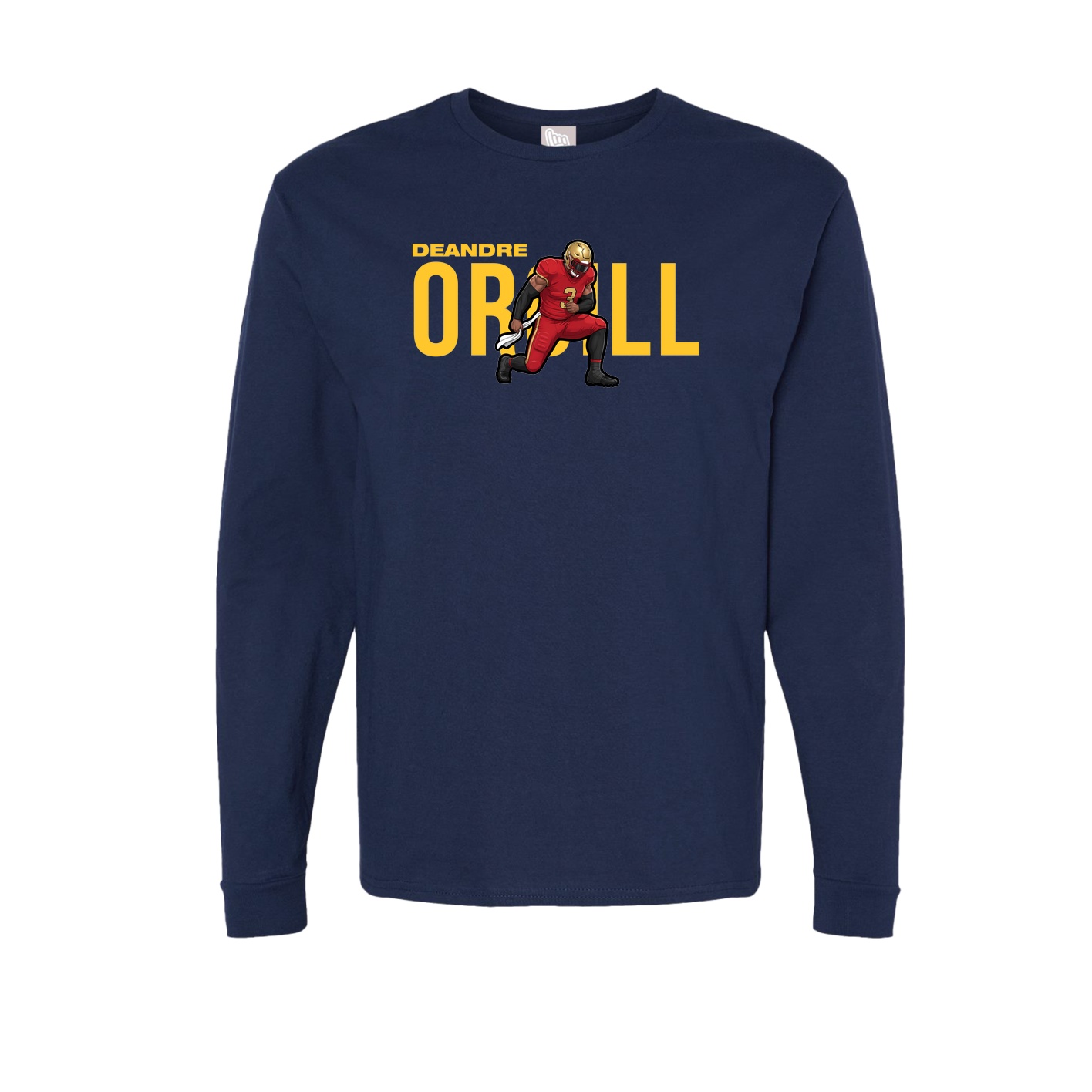 Long Sleeve Tee — Player Name in Navy