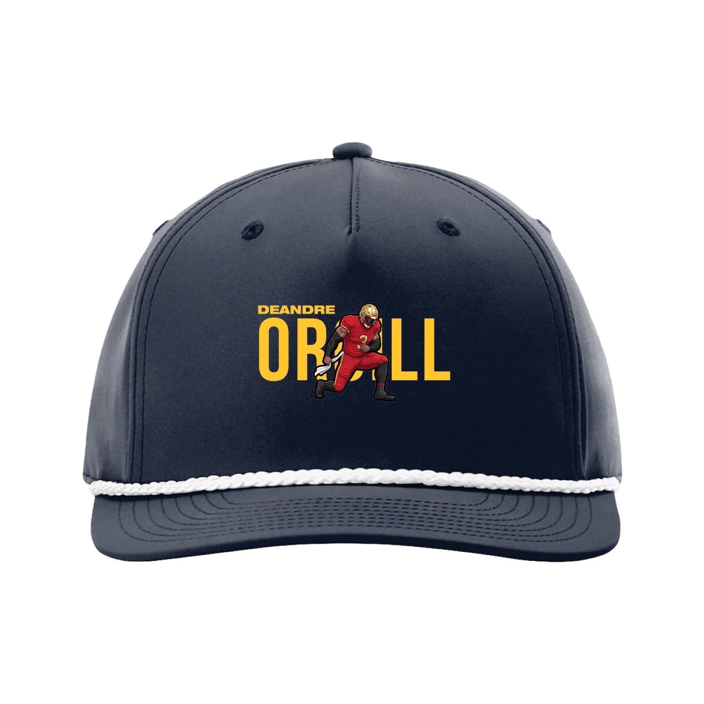 Five-Panel Classic Rope Cap — Player Name in Navy
