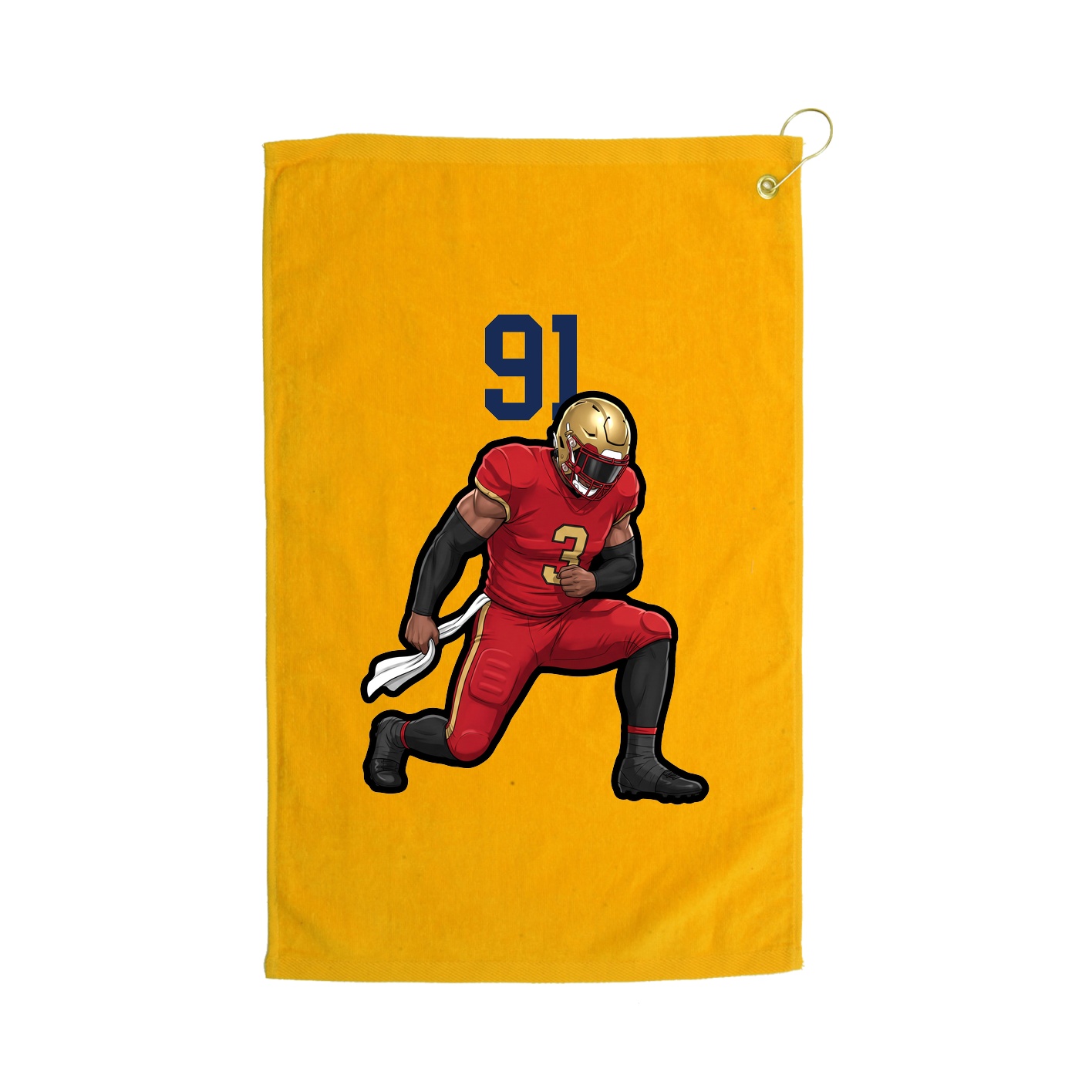Golf Towel — Number Top in Gold