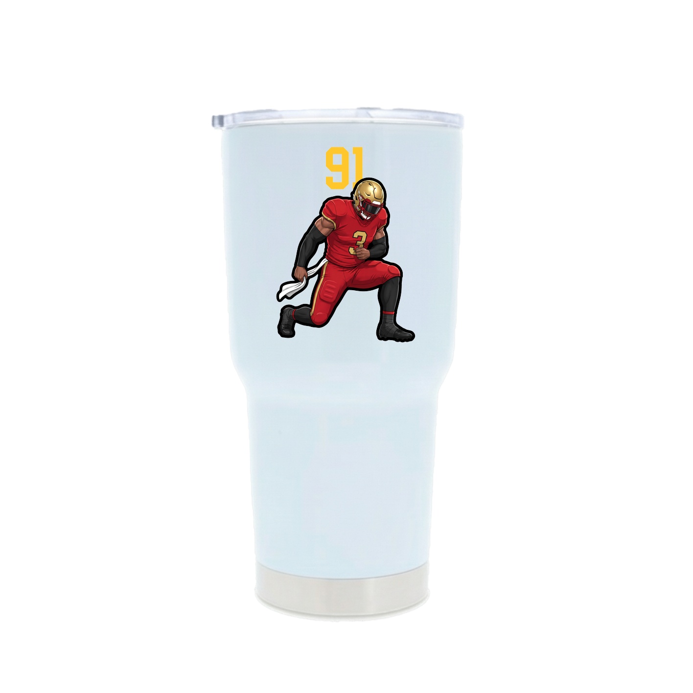 30oz Stainless Steel Tumbler — Number Top in White