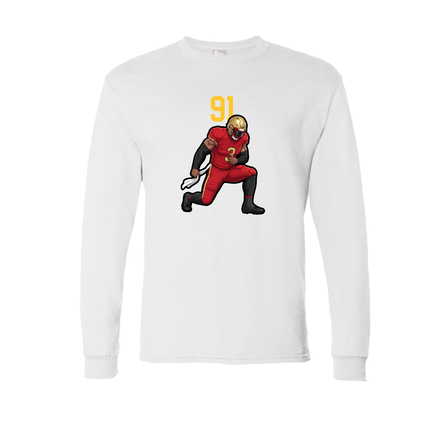 Long Sleeve Tee — Number Top in White