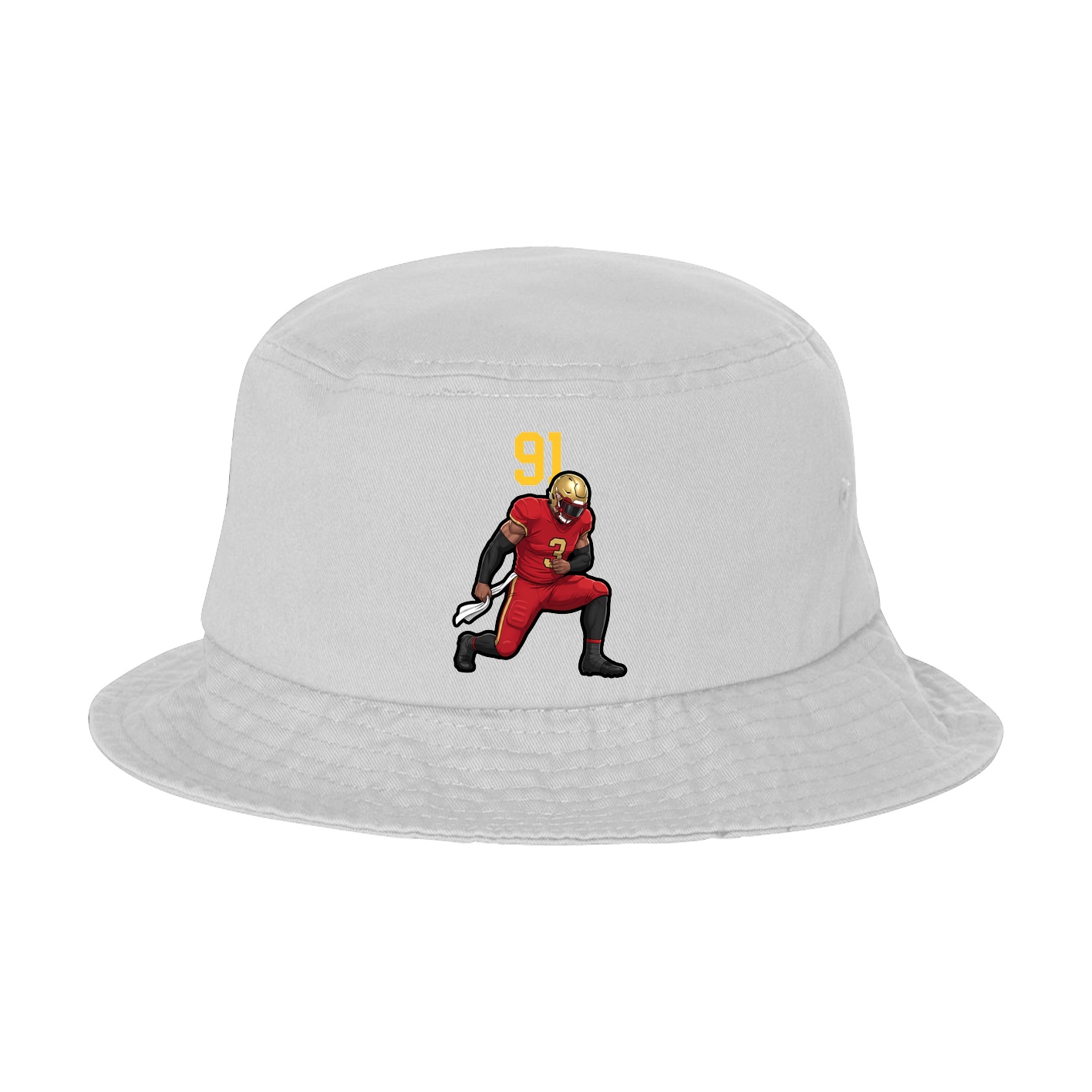 Bucket Cap — Number Top in White
