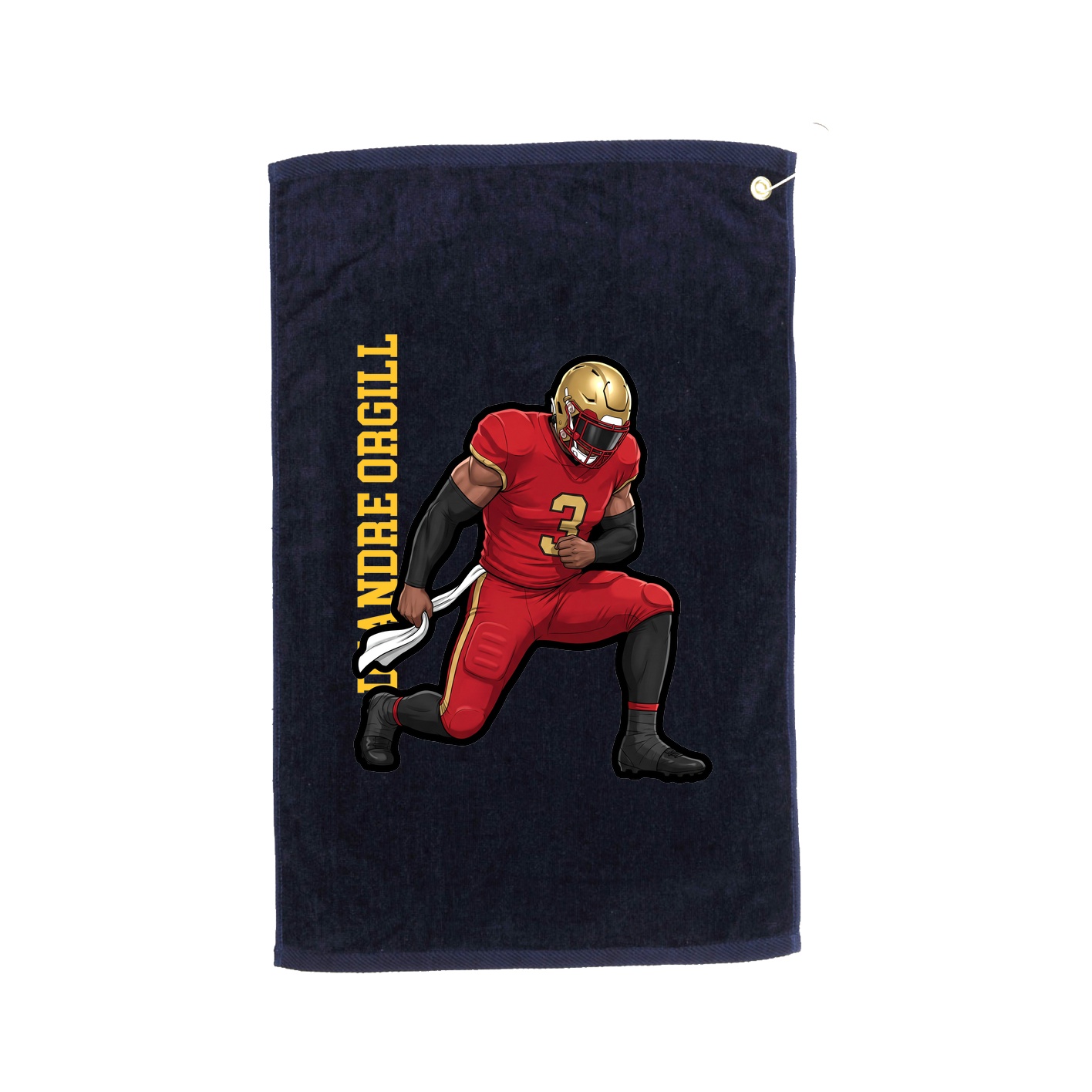 Golf Towel — Name Vertical in Navy