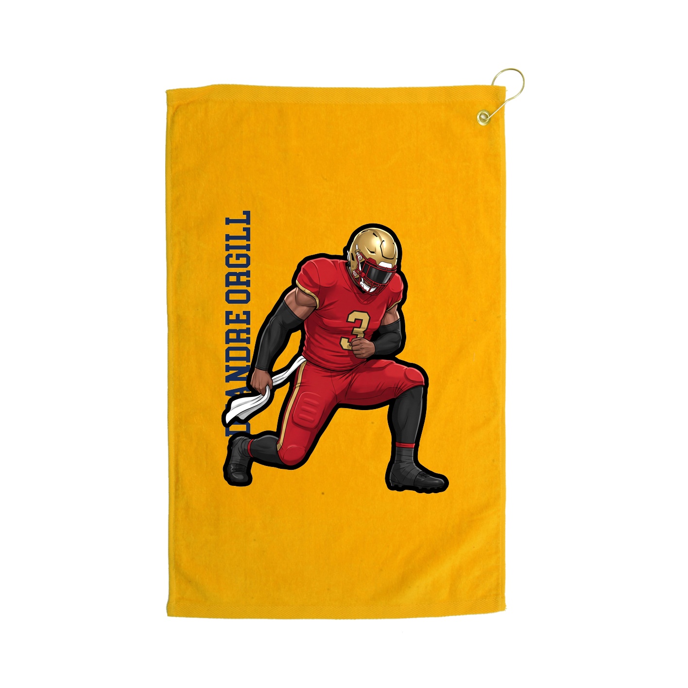 Golf Towel — Name Vertical in Gold