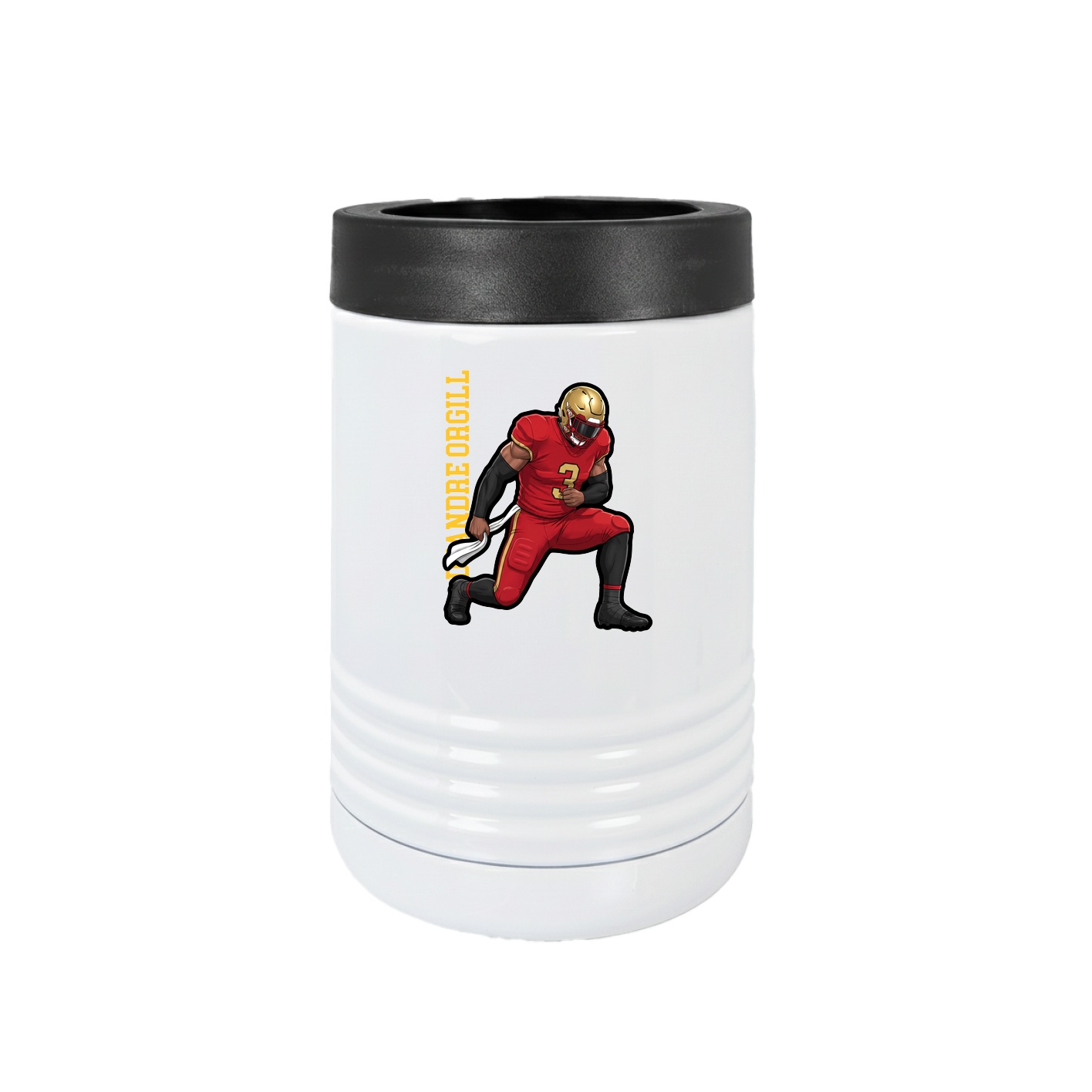Beverage Holder — Name Vertical in White