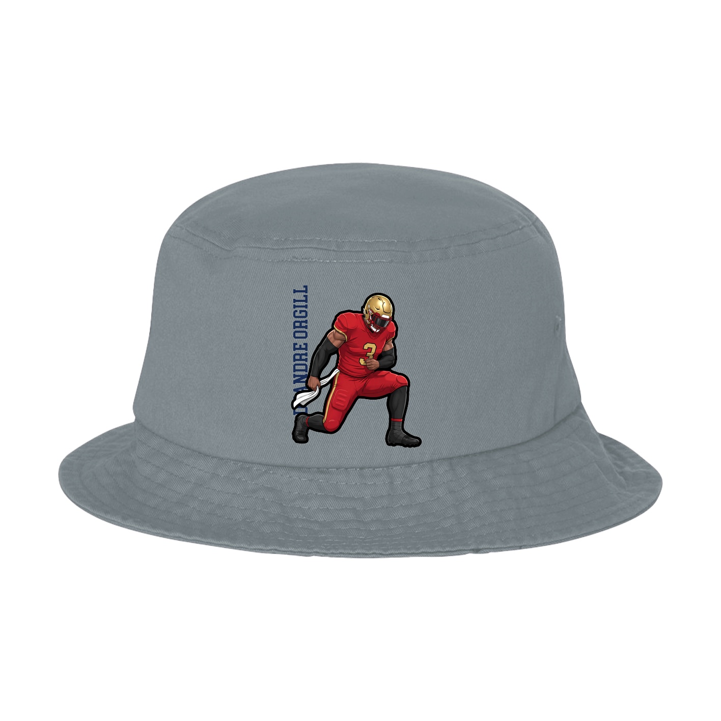 Bucket Cap — Name Vertical in Grey