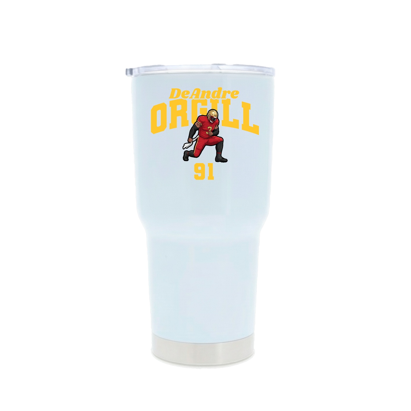 30oz Stainless Steel Tumbler — Signature Arch in White