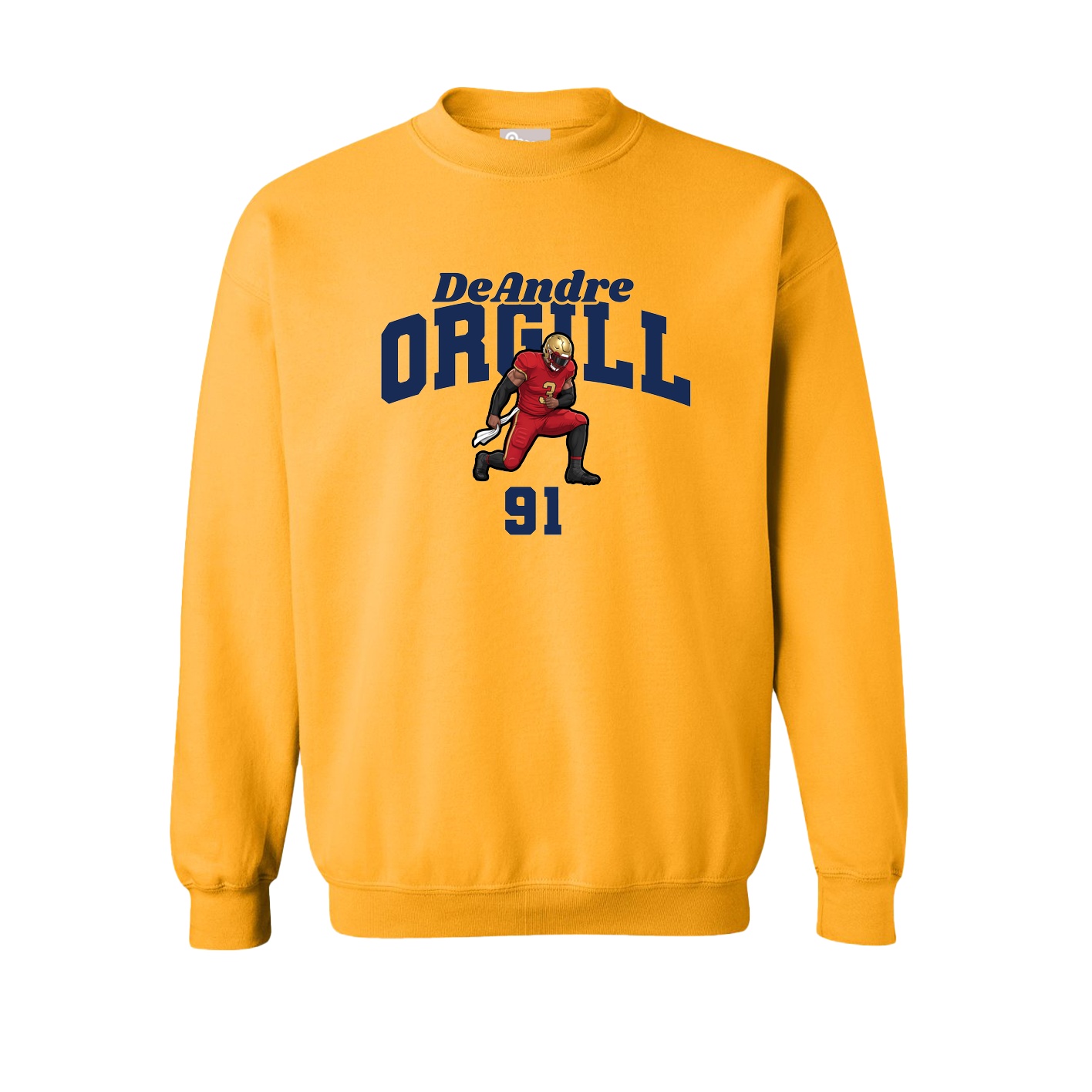 Fleece Crew — Signature Arch in Gold