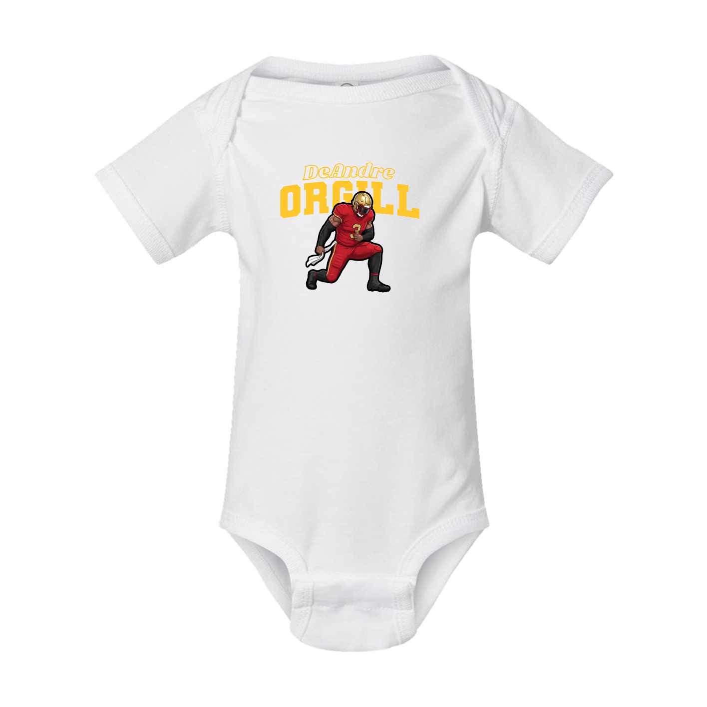 Baby Onesie — Name Arch in White