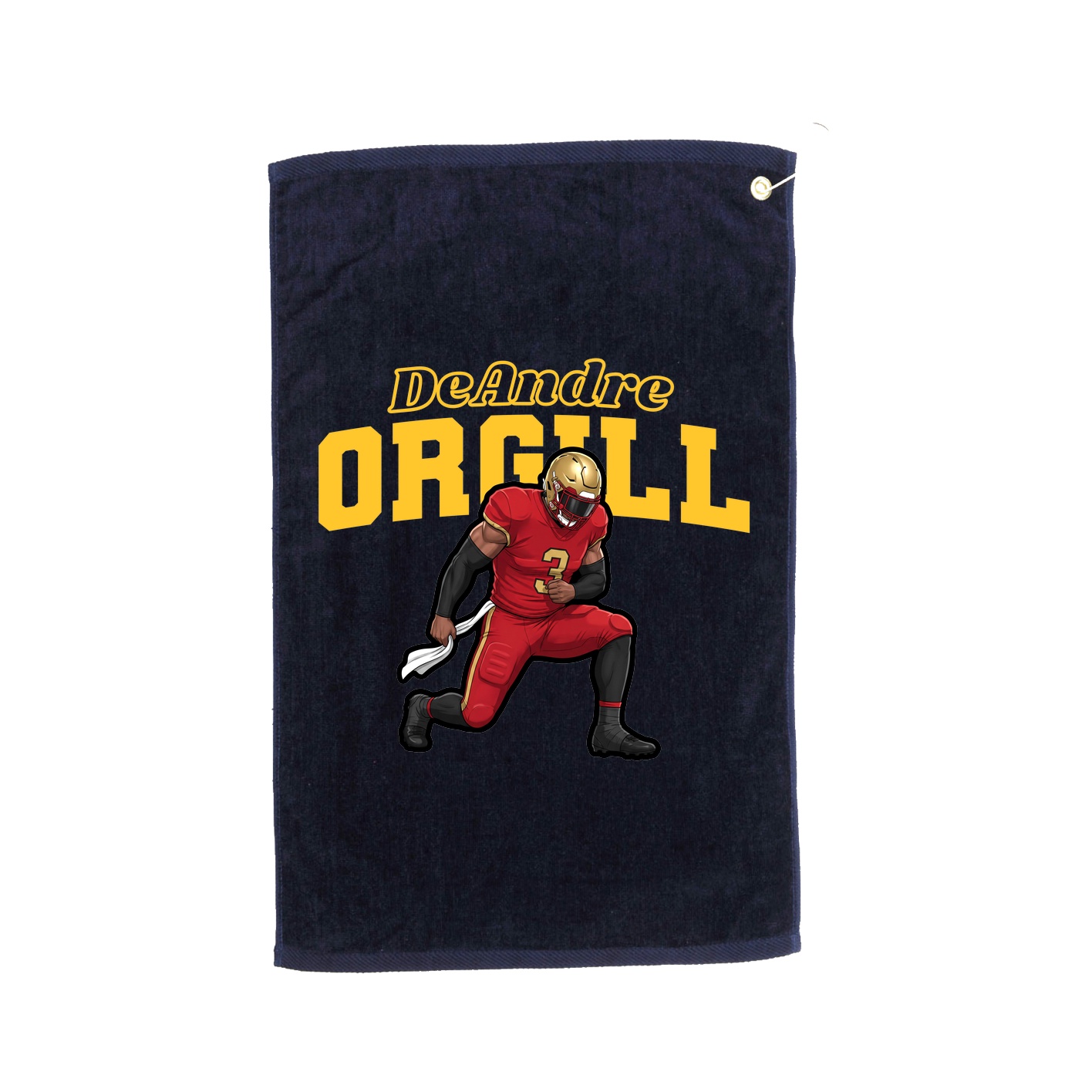 Golf Towel — Name Arch in Navy