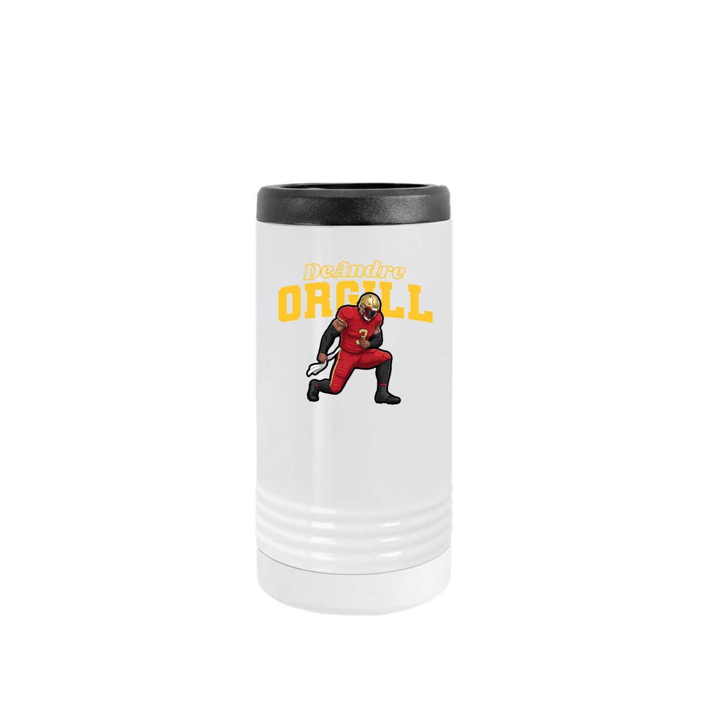 Slim Beverage Holder — Name Arch in White