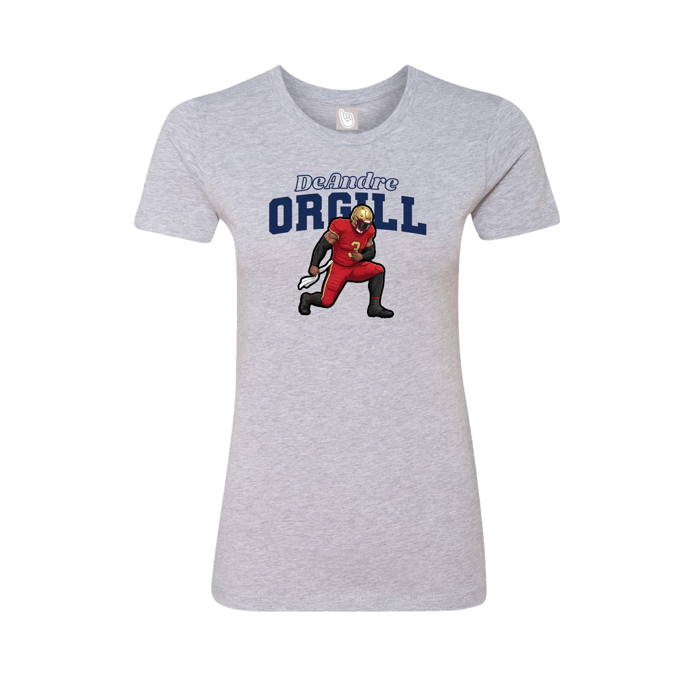 Fitted Women's Tee — Name Arch in Grey