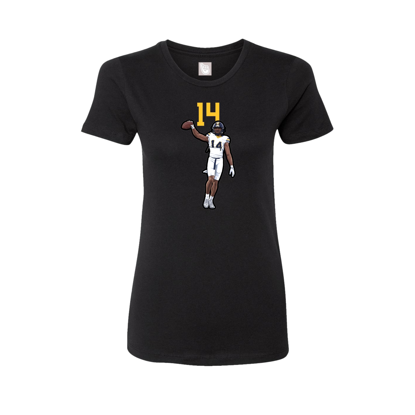 Fitted Women's Tee — Number Top in Black