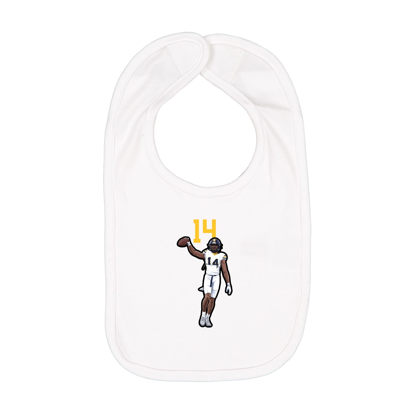 Infant Bib — Number Top in White