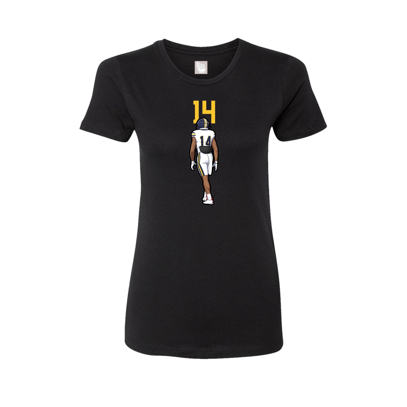 Fitted Women's Tee — Number Top in Black