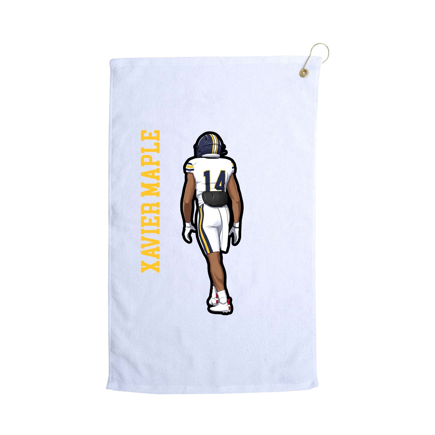 Golf Towel — Name Vertical in White