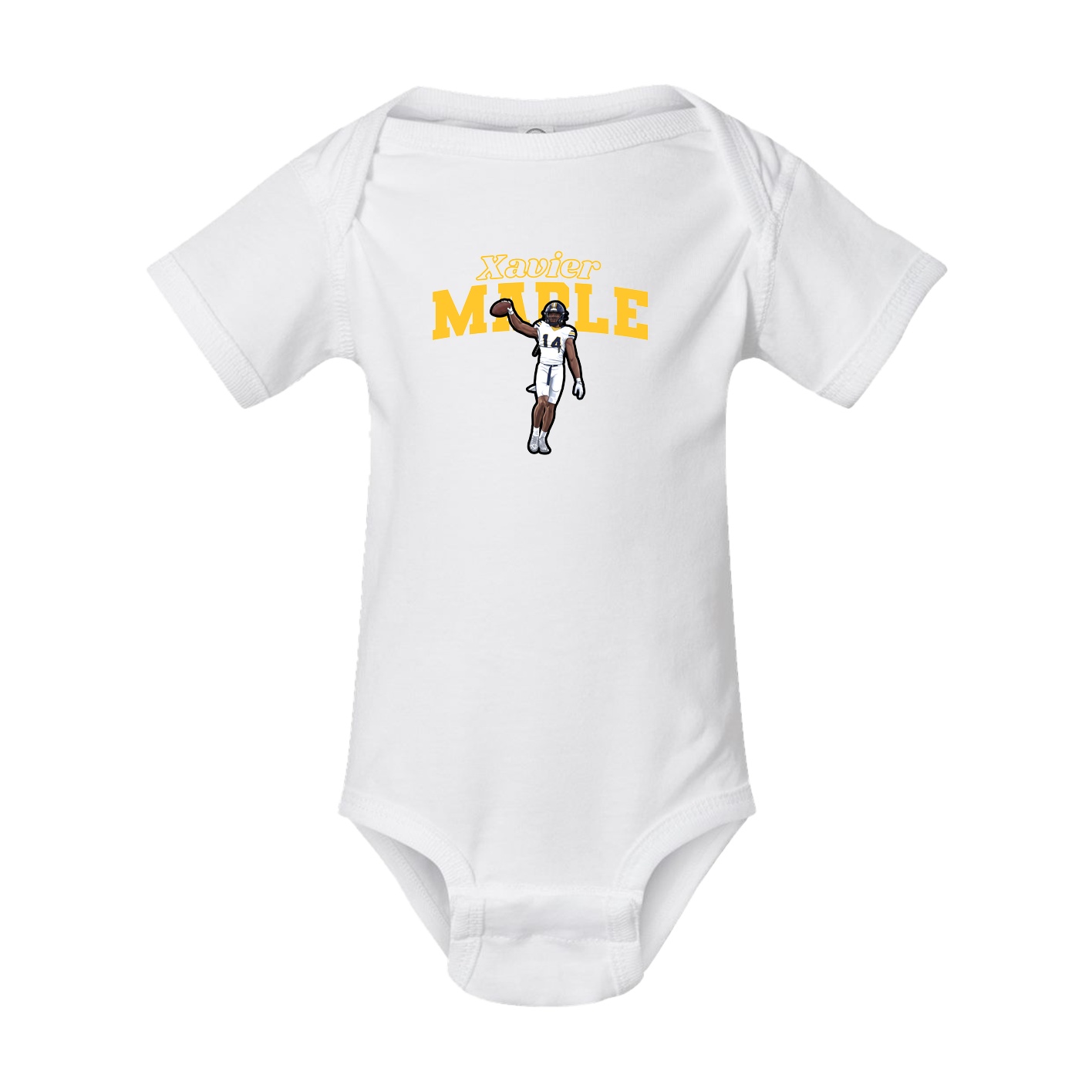 Baby Onesie — Name Arch in White