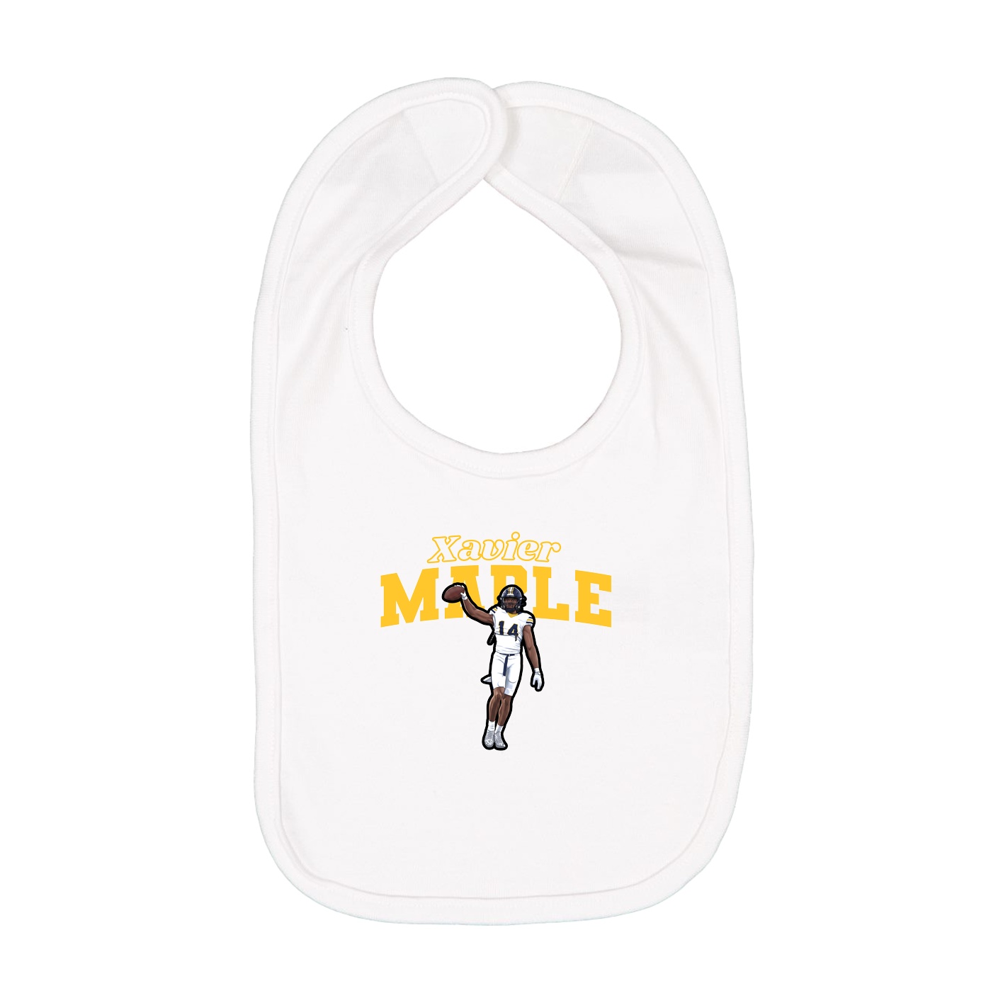 Infant Bib — Name Arch in White
