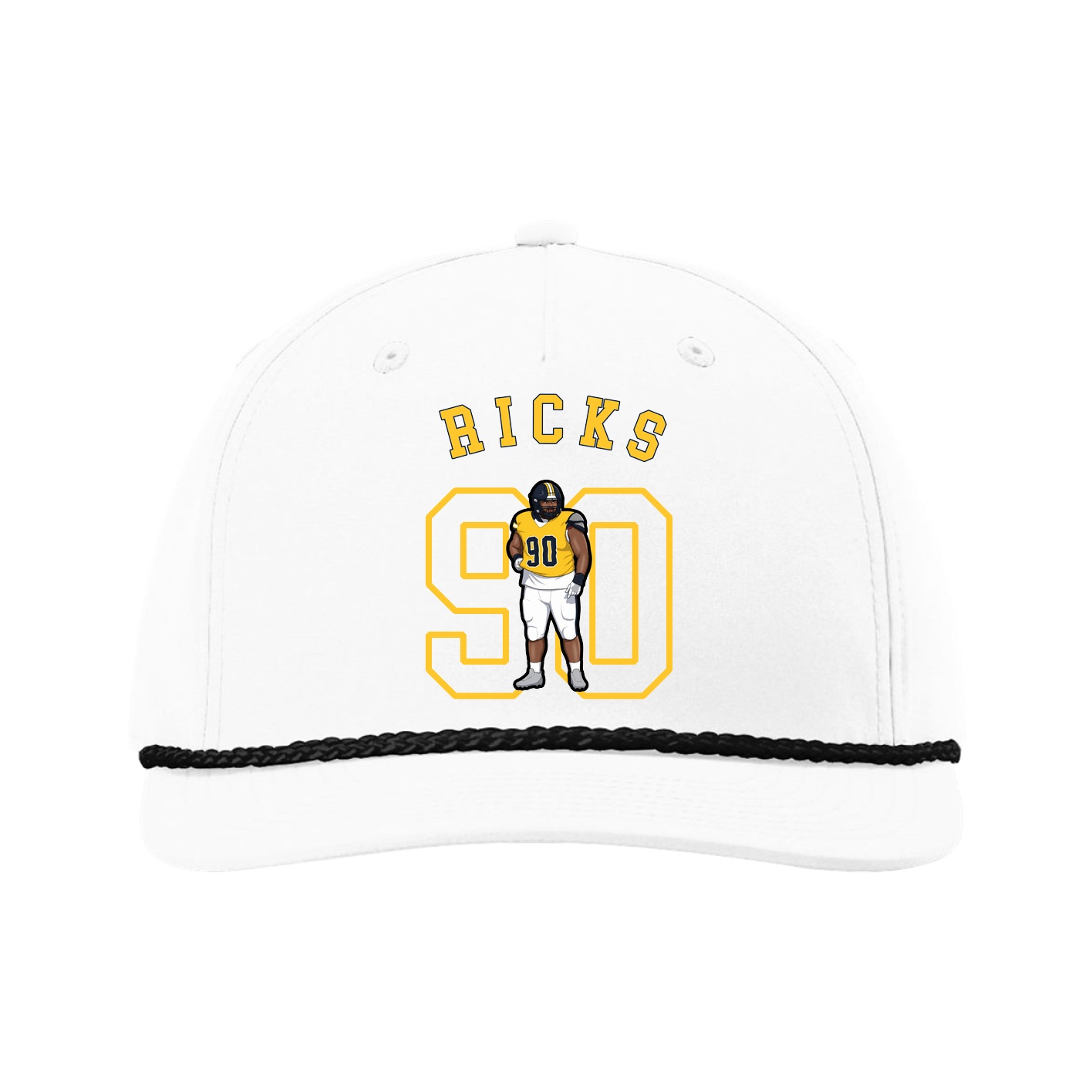 Five-Panel Classic Rope Cap — Shirsey Arch in White