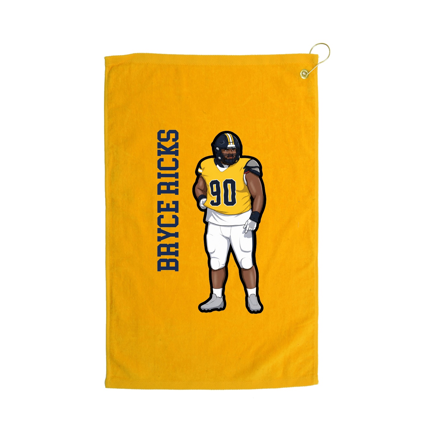Golf Towel — Name Vertical in Gold