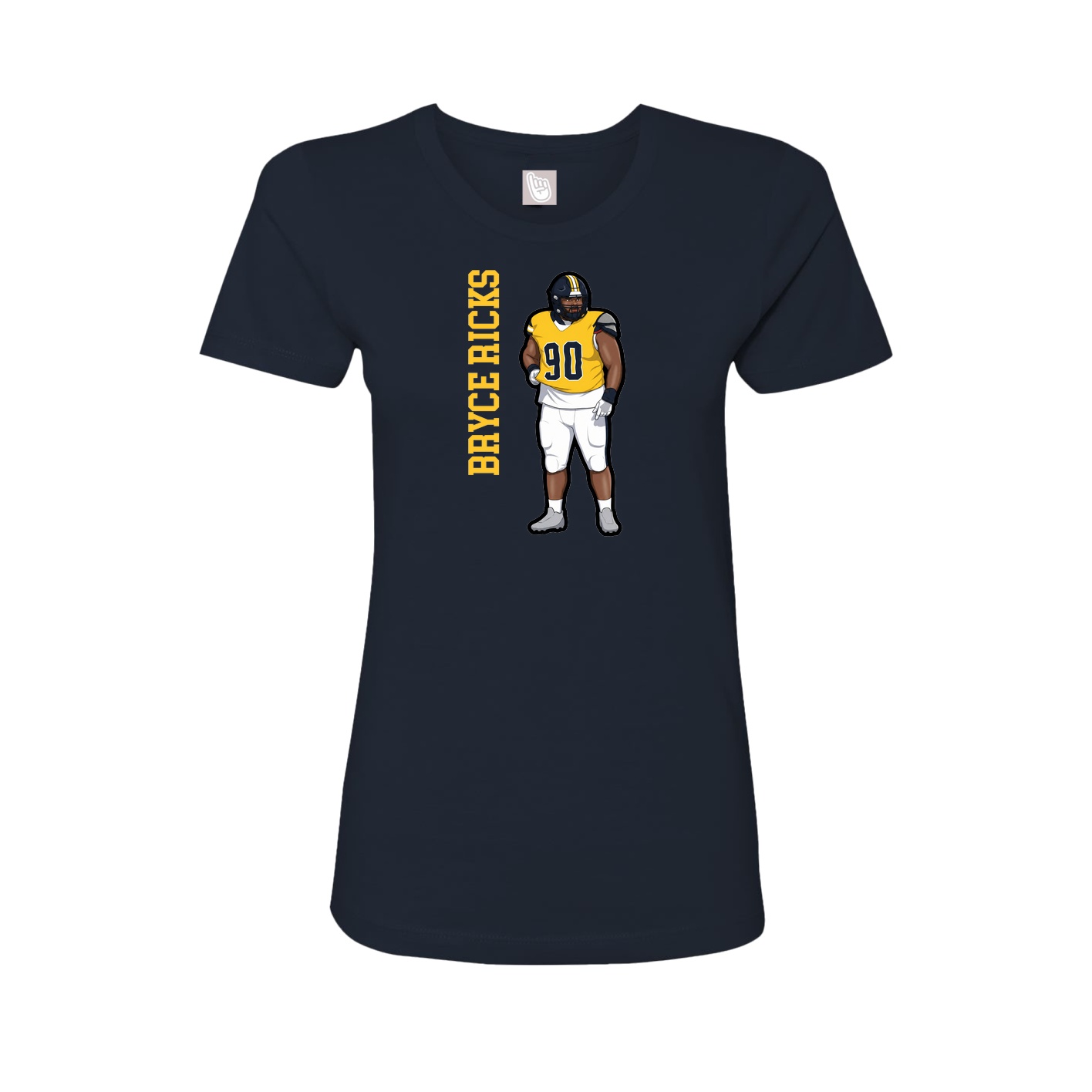Fitted Women's Tee — Name Vertical in Navy