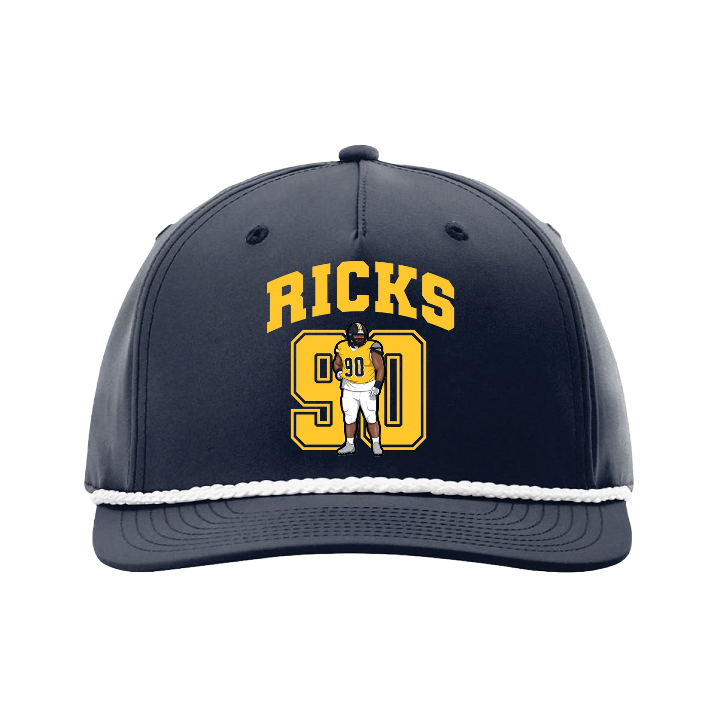 Five-Panel Classic Rope Cap — Number in Navy