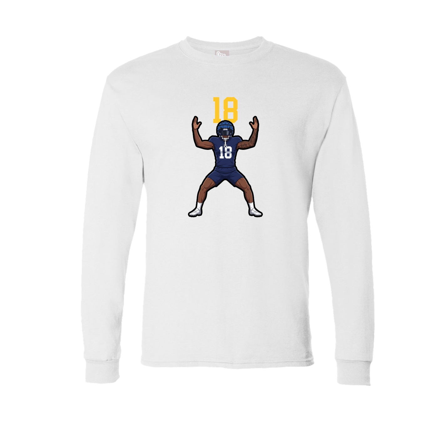 Long Sleeve Tee — Number Top in White